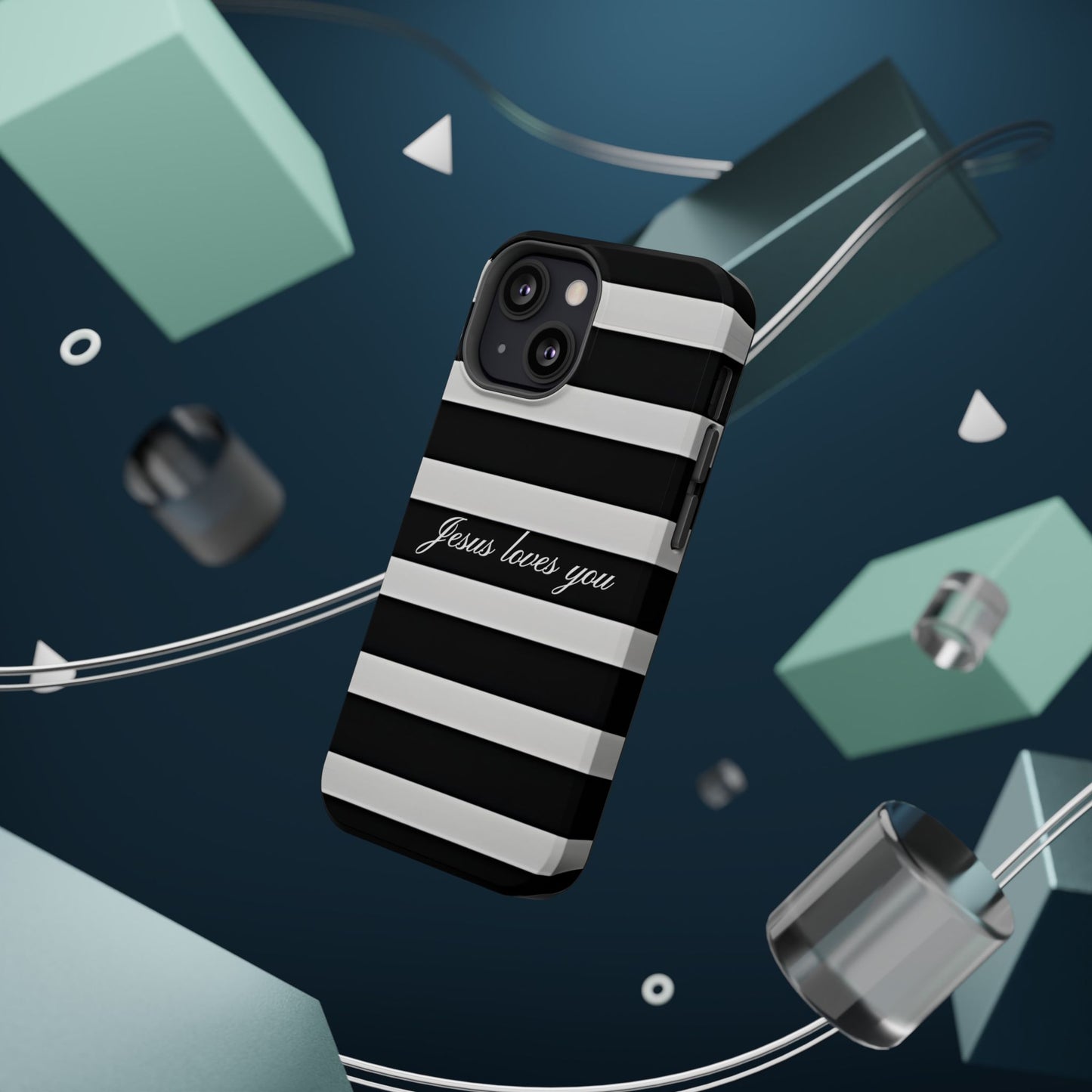 Jesus loves you Striped MagSafe Phone Case