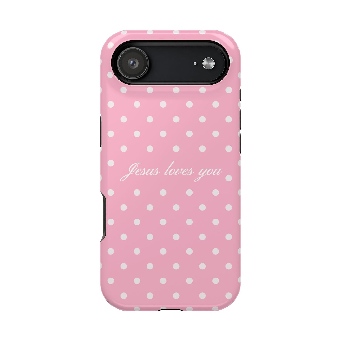 Jesus loves you Pink Polka Dot MagSafe Phone Case