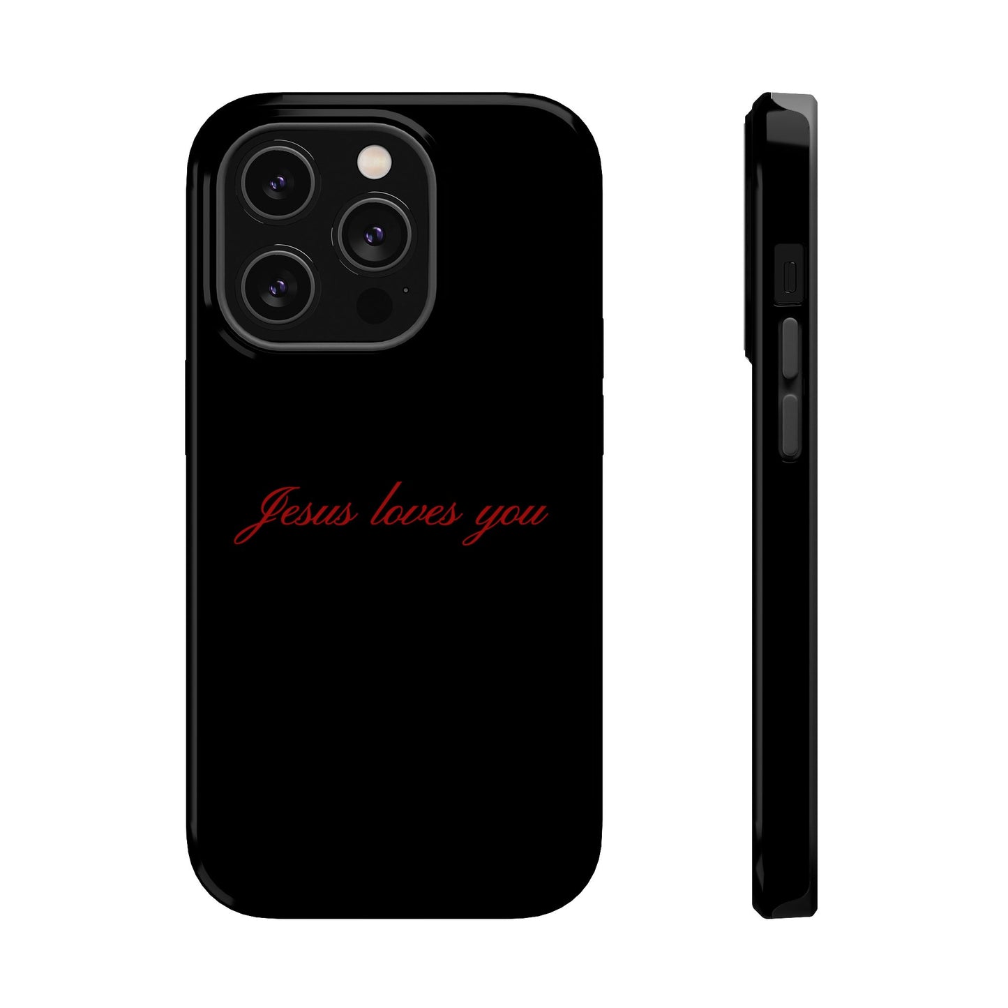Jesus loves you Black MagSafe Phone Case