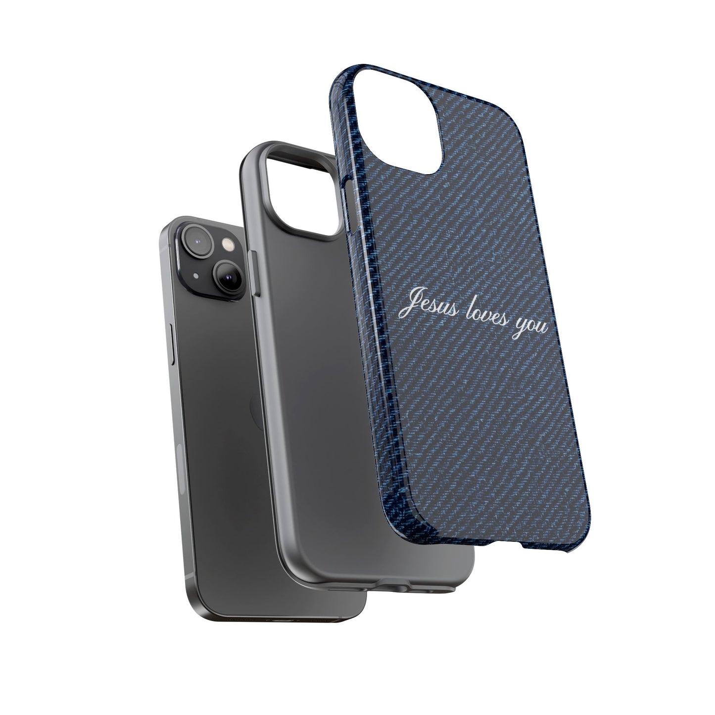 Jesus loves you Dark Denim Phone Case