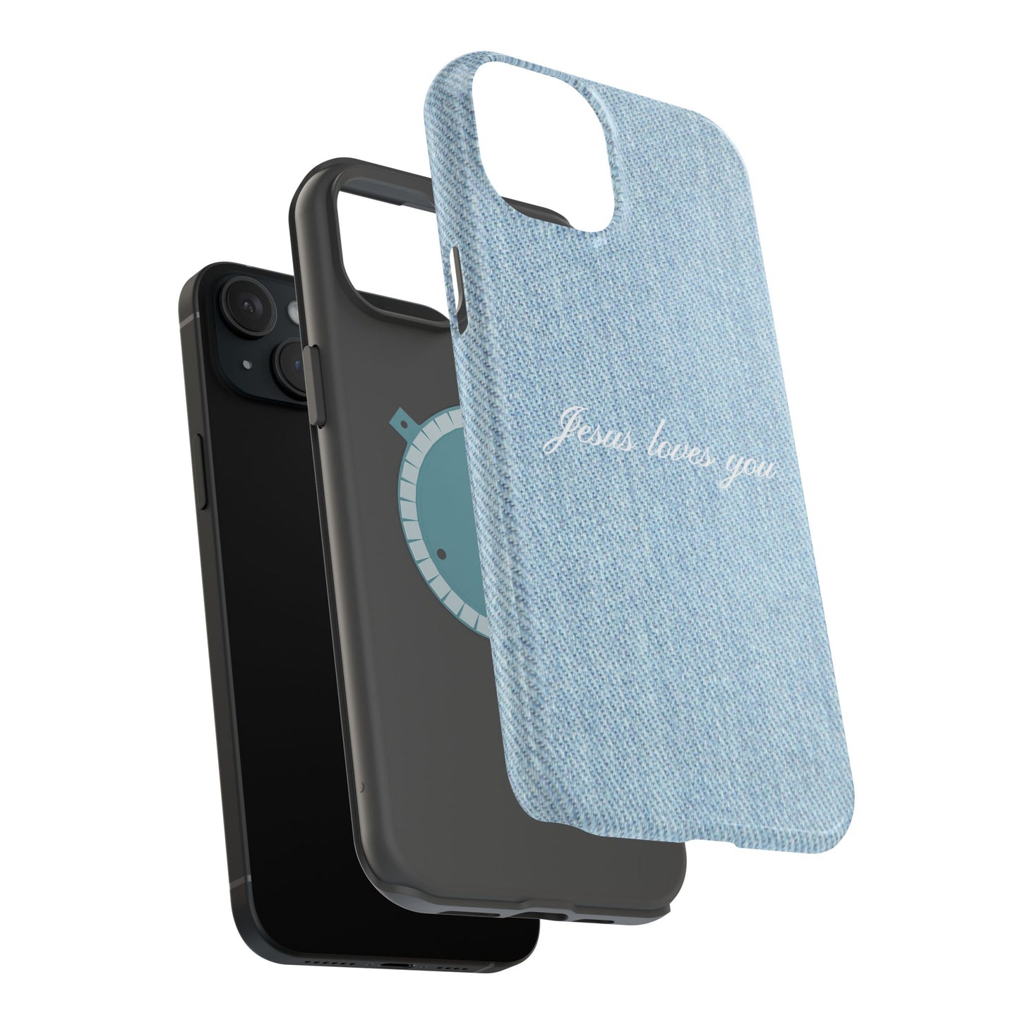 Jesus loves you Denim Phone Case MagSafe