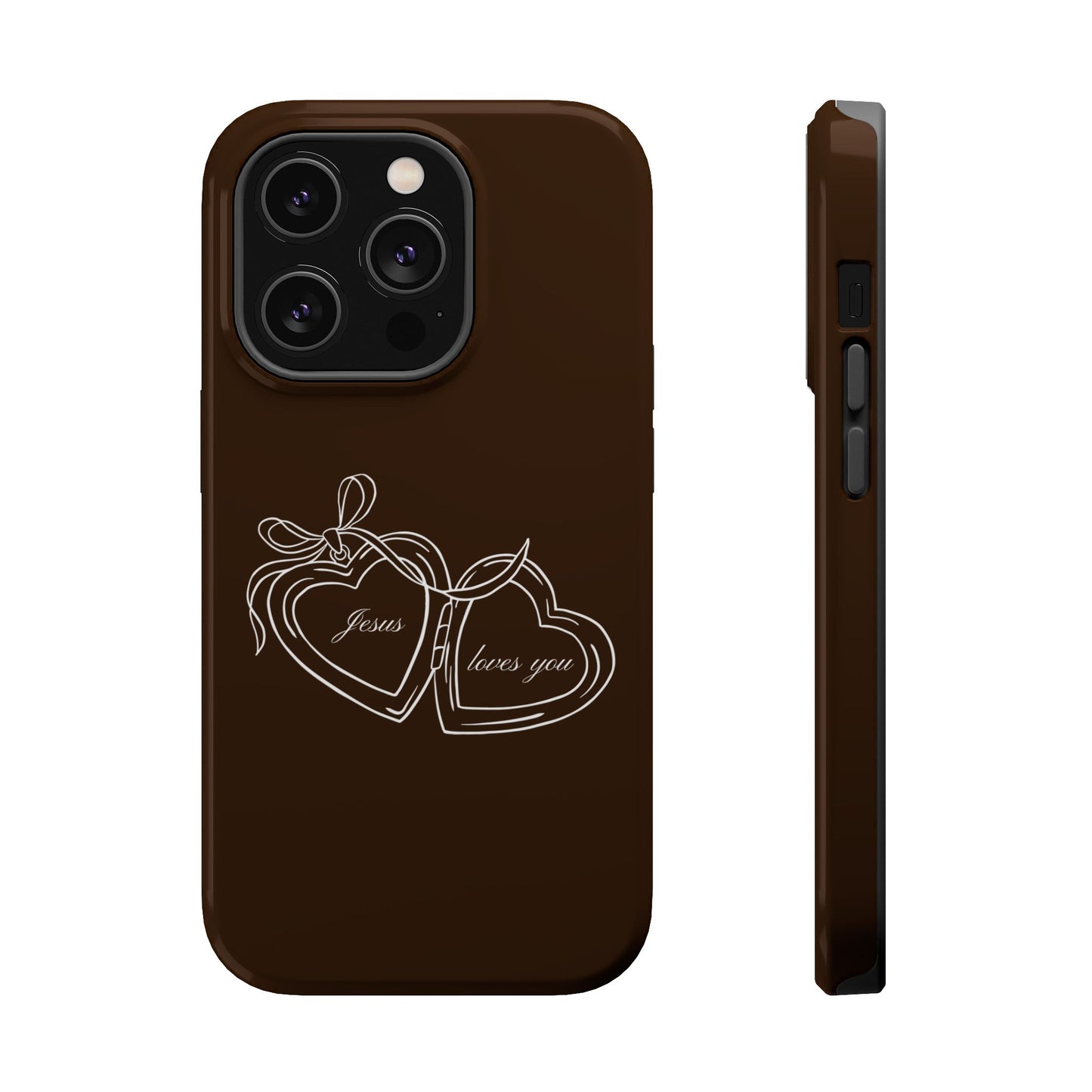 Jesus loves you Locket Espresso MagSafe Phone Case