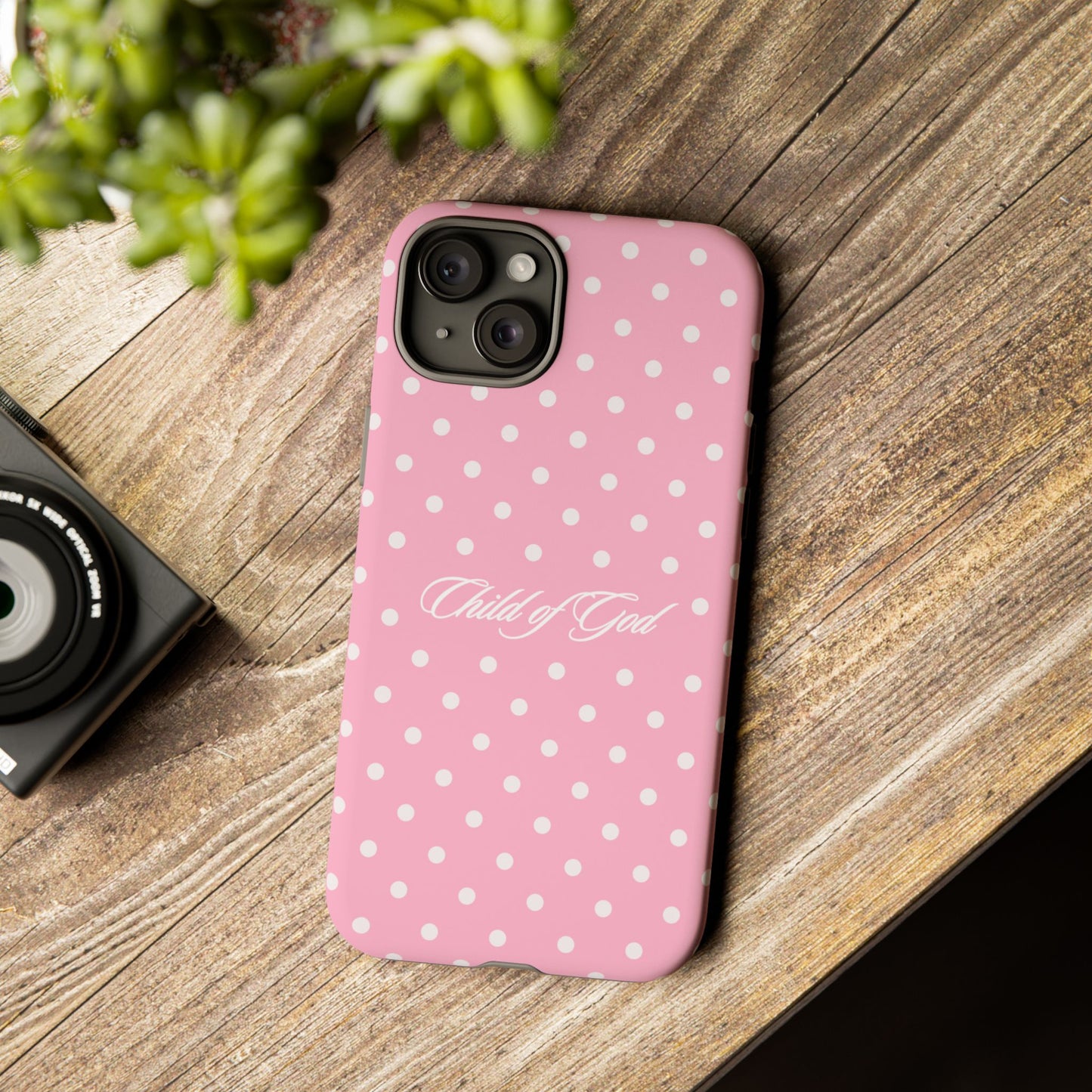Child of God Pink Polka Dot Phone Case