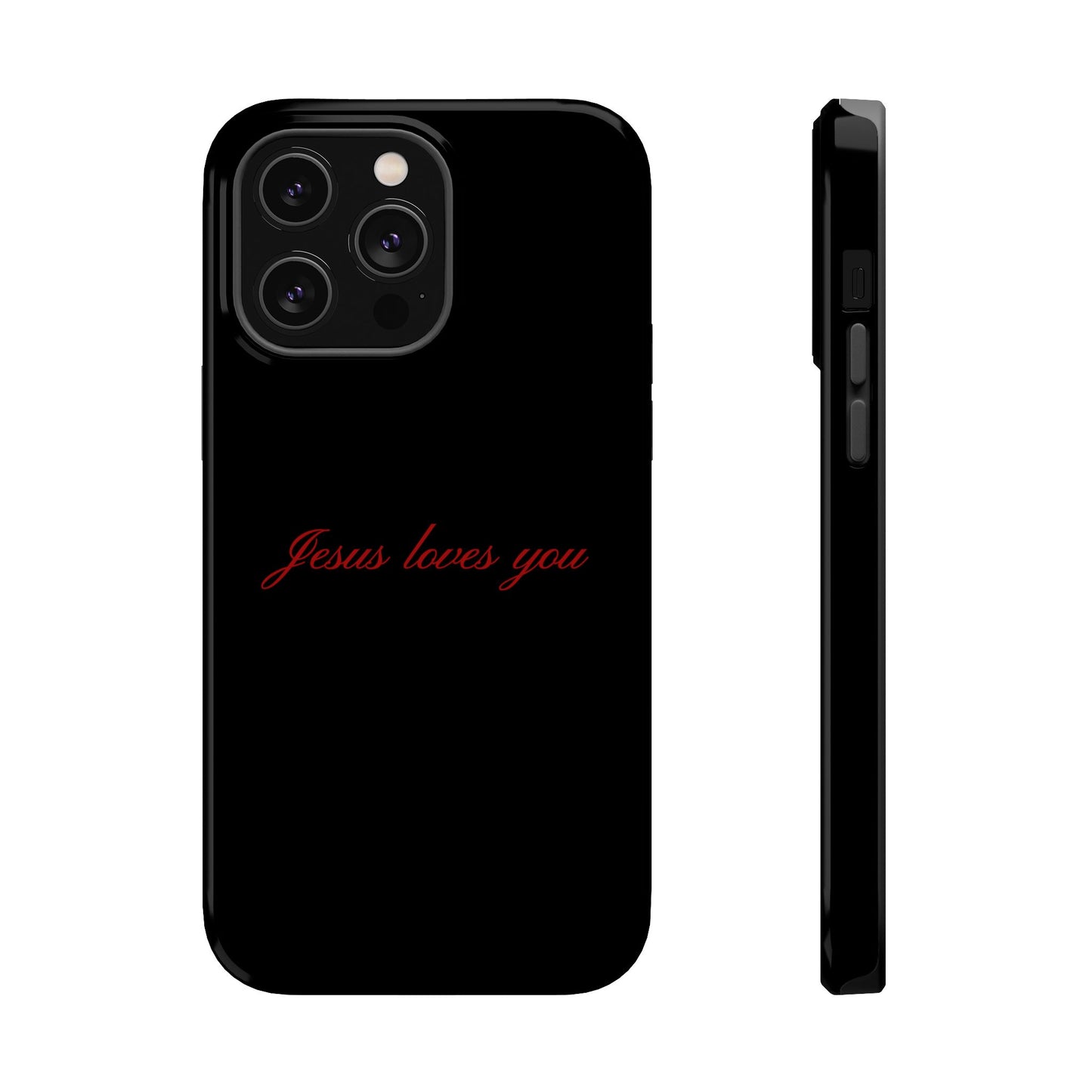 Jesus loves you Black MagSafe Phone Case