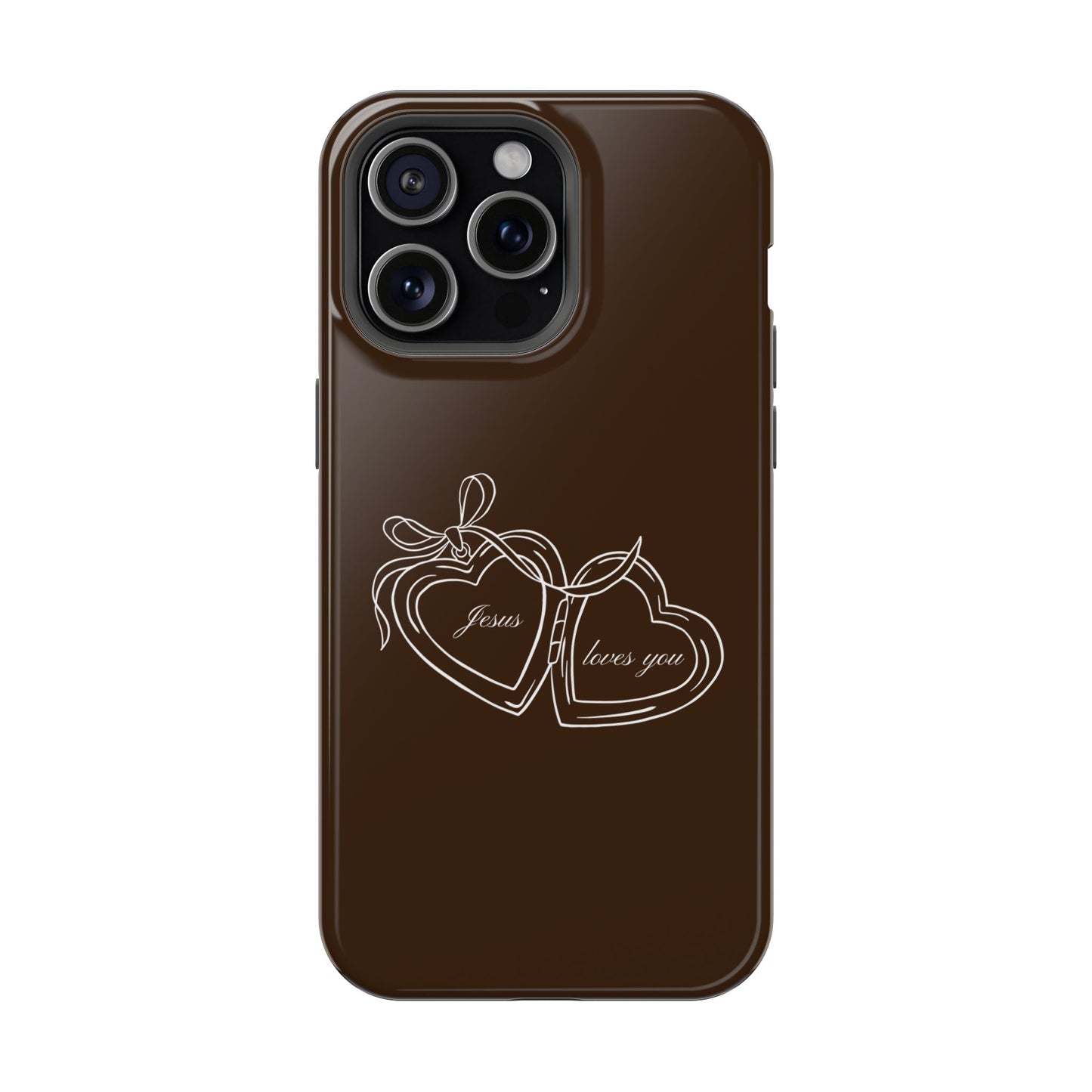 Jesus loves you Locket Espresso MagSafe Phone Case
