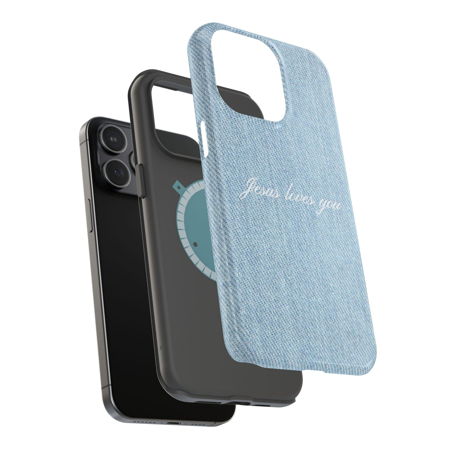 Jesus loves you Denim Phone Case MagSafe