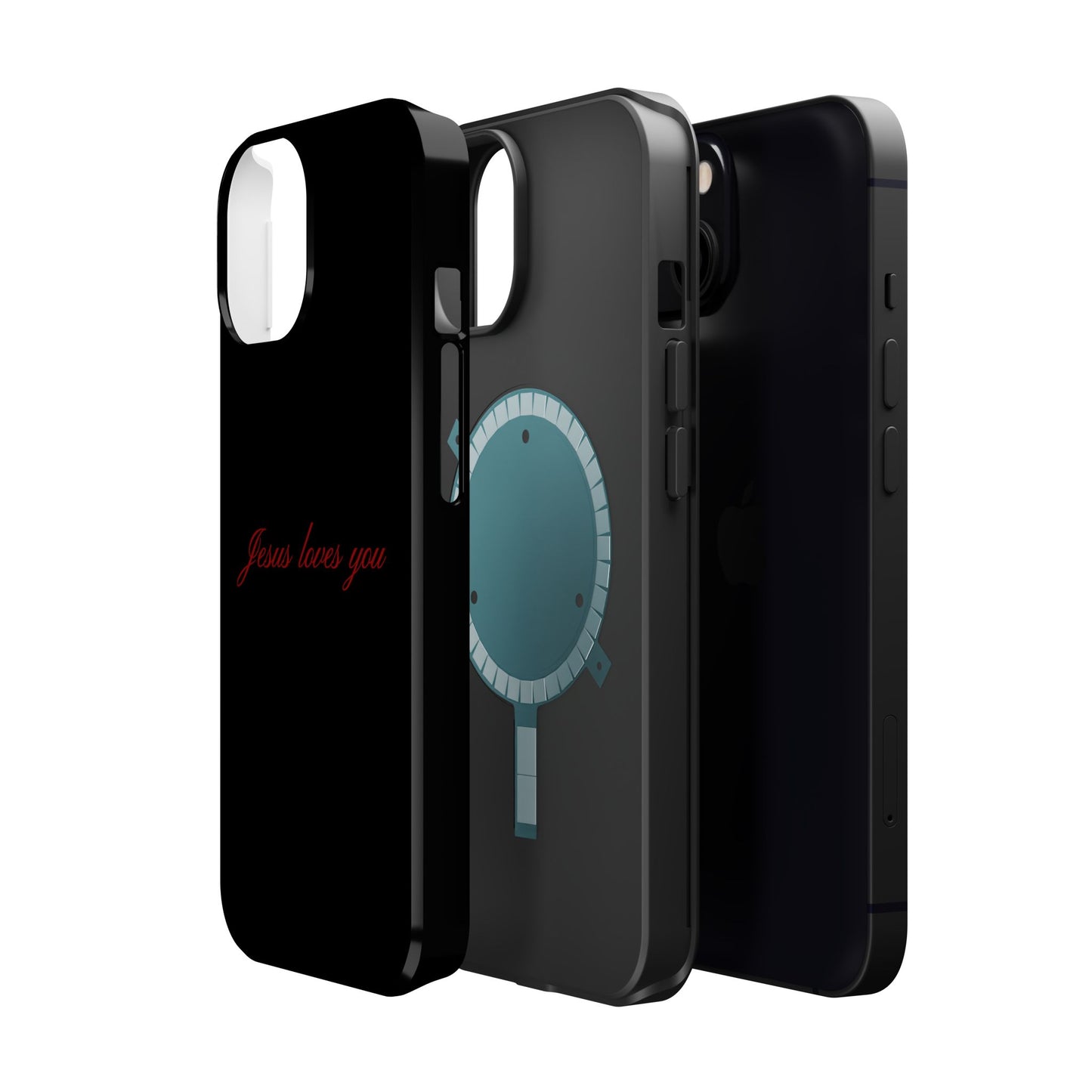 Jesus loves you Black MagSafe Phone Case