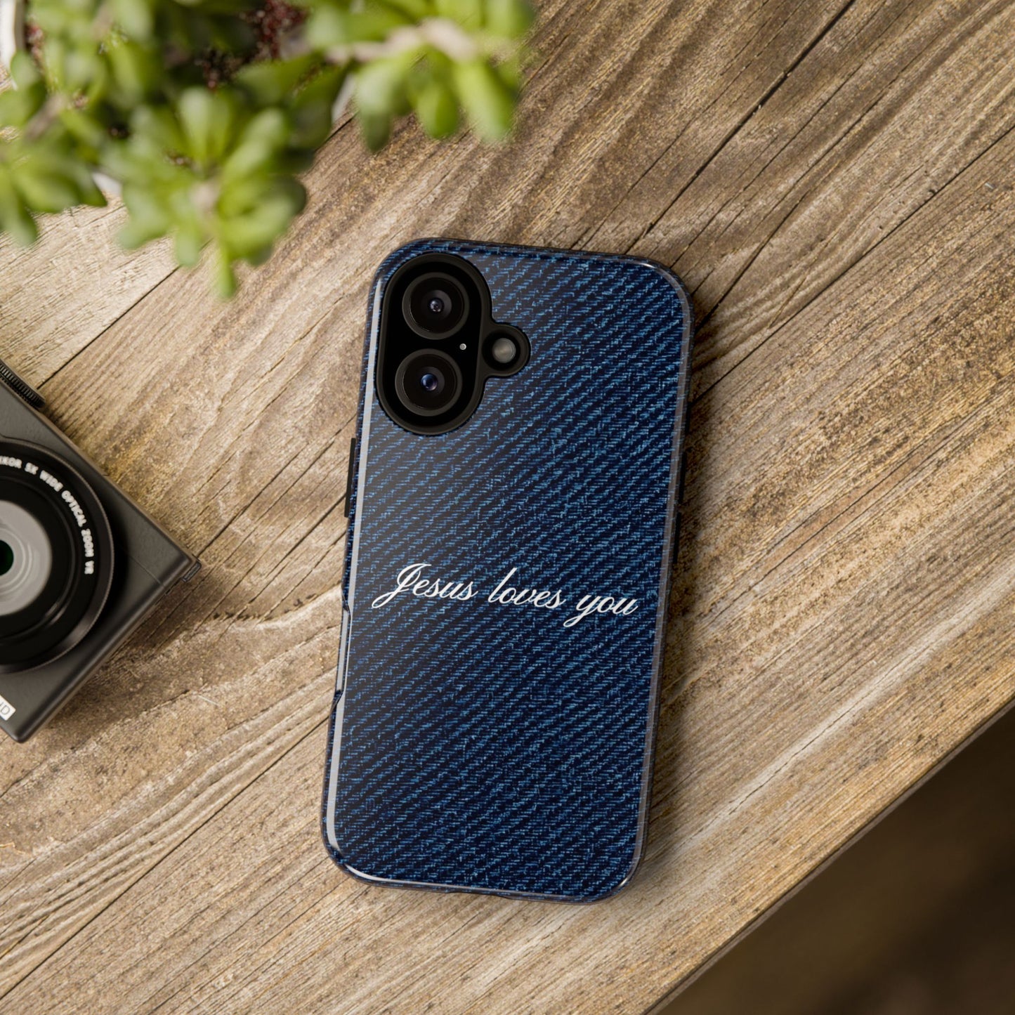 Jesus loves you Dark Denim Phone Case