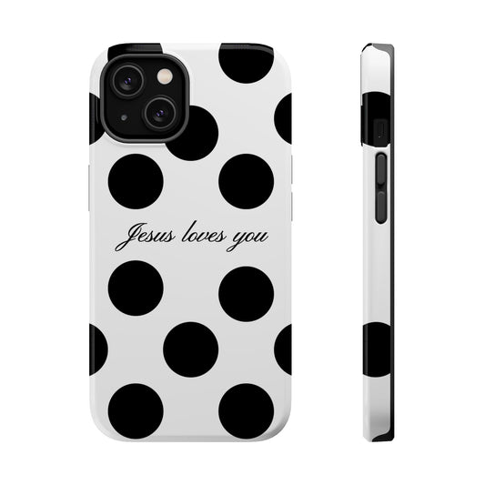 Jesus Loves You Macro Polka Dot Phone Case MagSafe