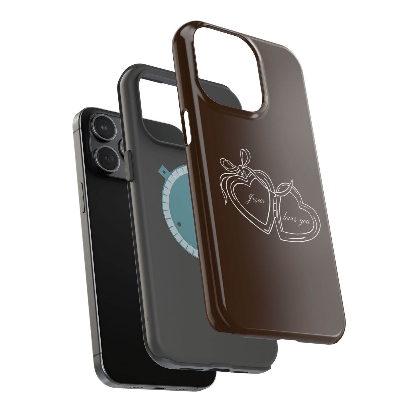 Jesus loves you Locket Espresso MagSafe Phone Case