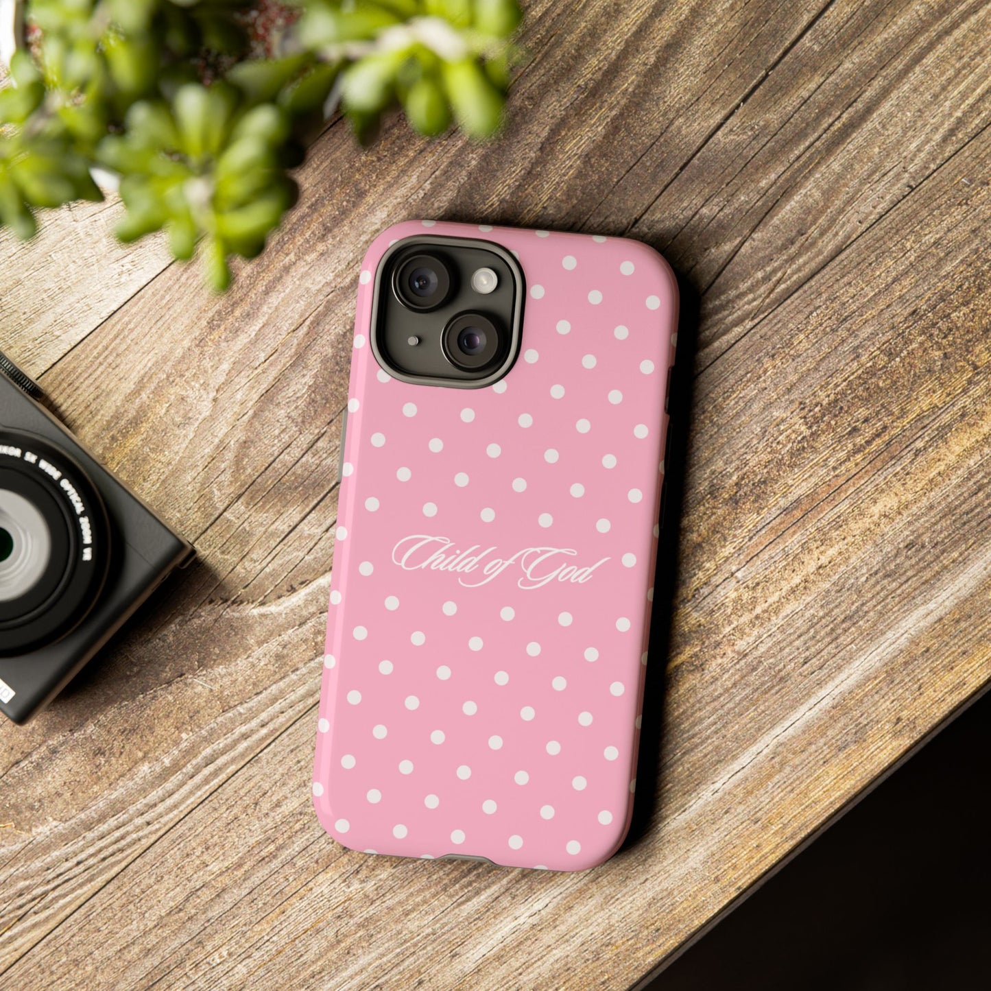 Child of God Pink Polka Dot Phone Case