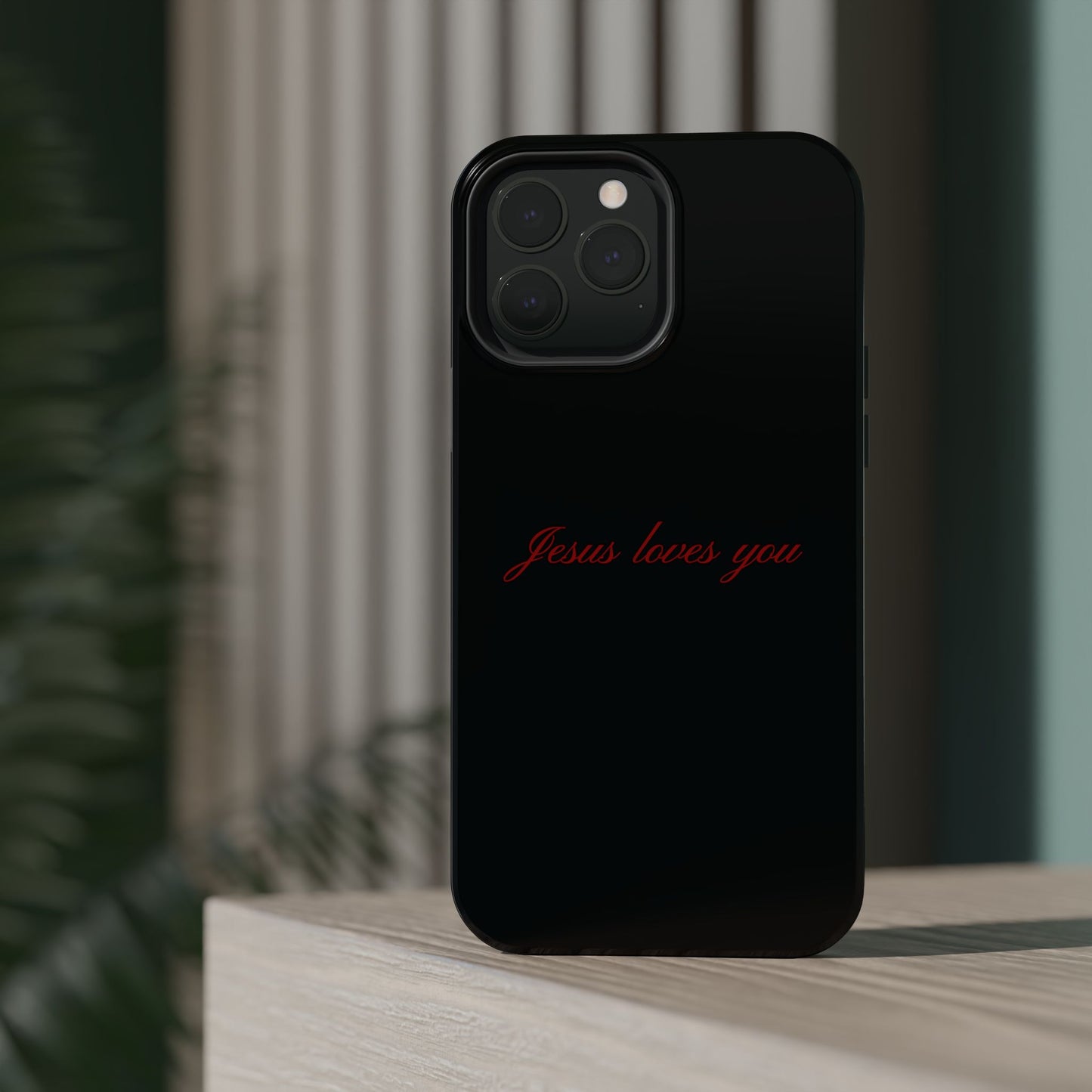 Jesus loves you Black MagSafe Phone Case