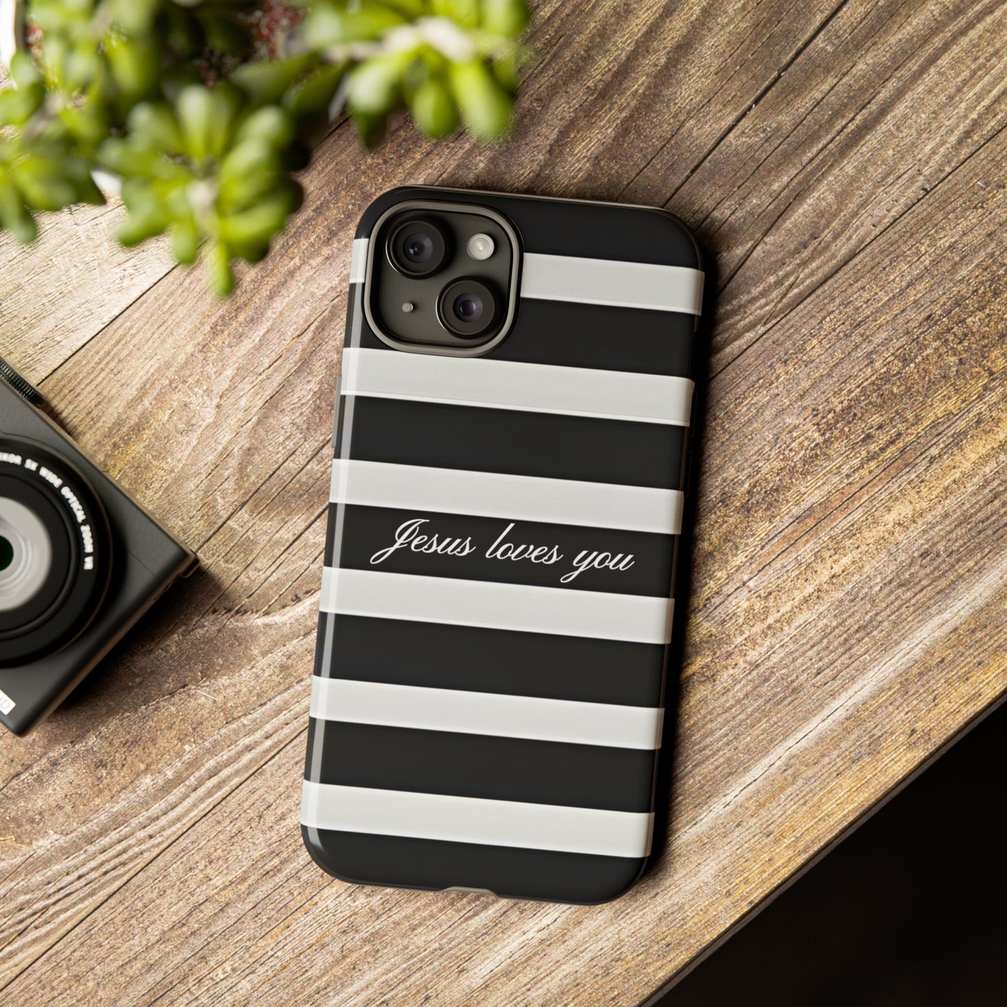 Jesus loves you Stripe Phone Case