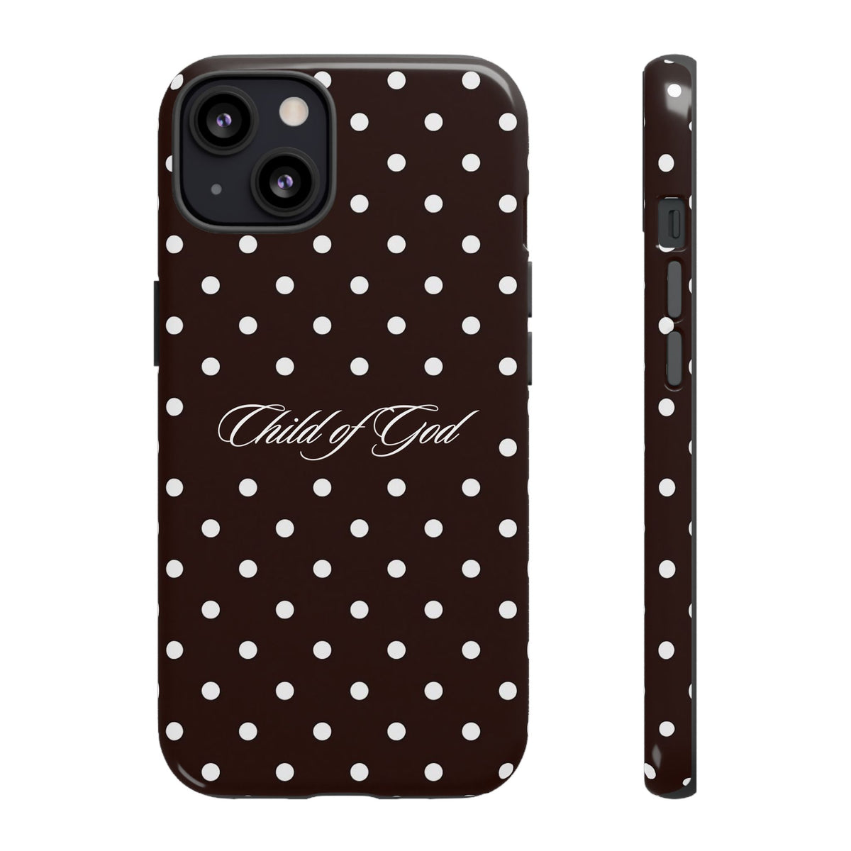 Child of God Espresso Polka Dot Phone Case