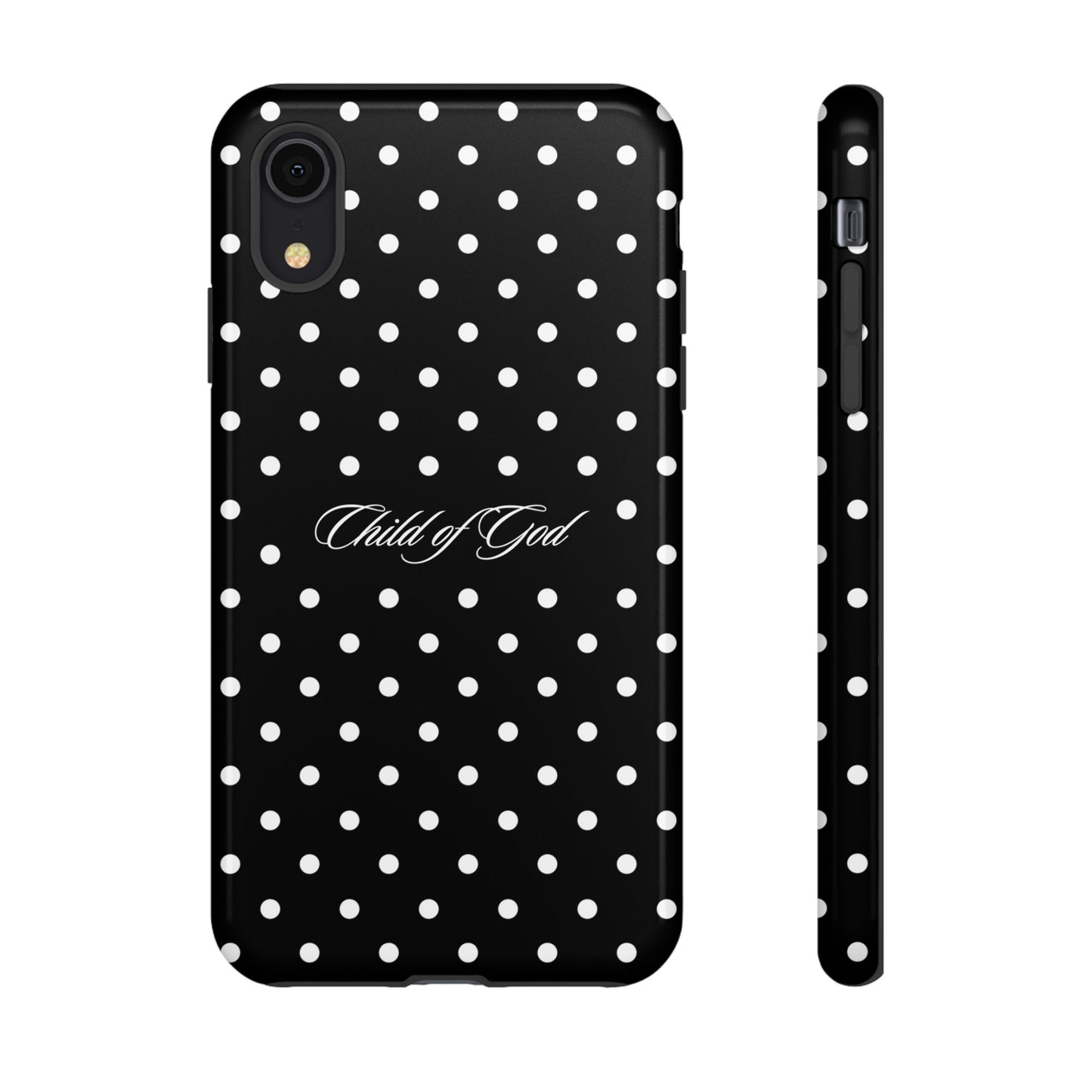 Child of God Black Polka Dot Phone Case