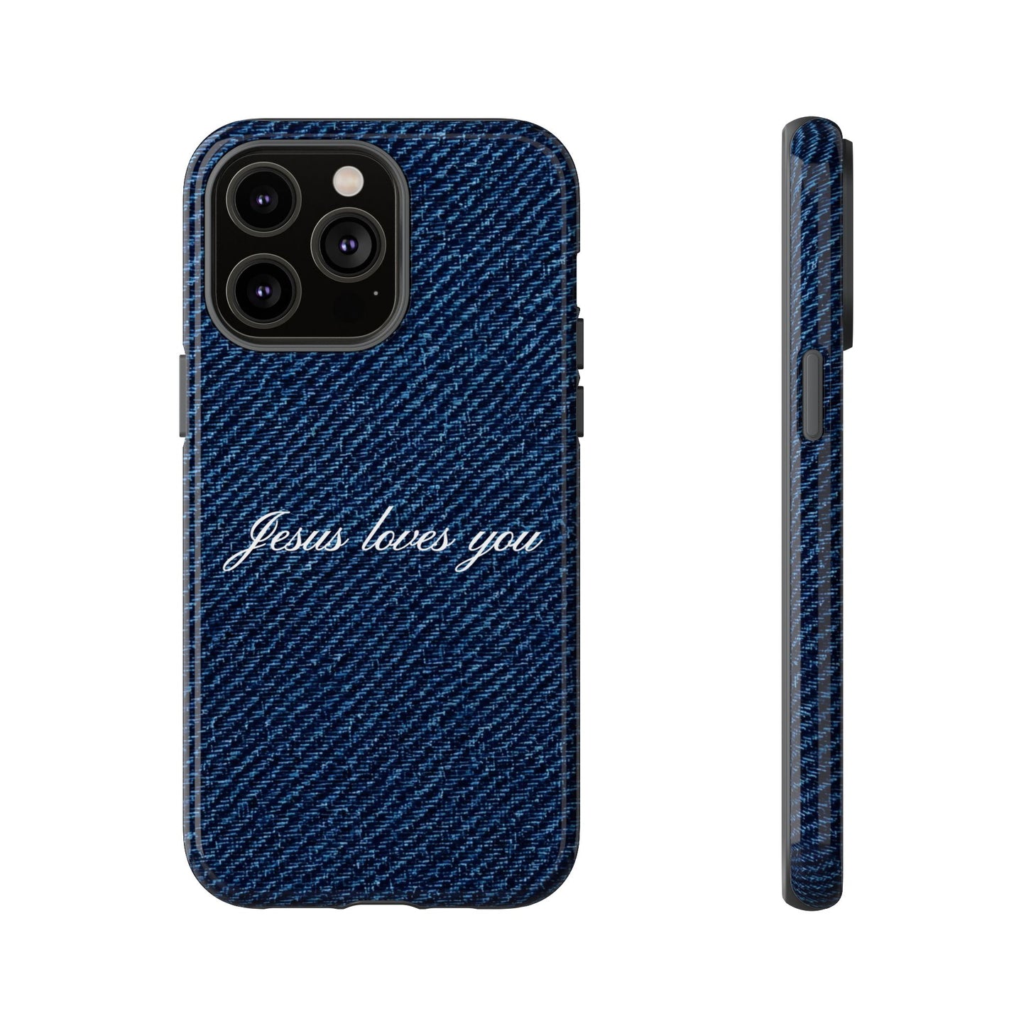 Jesus loves you Dark Denim Phone Case