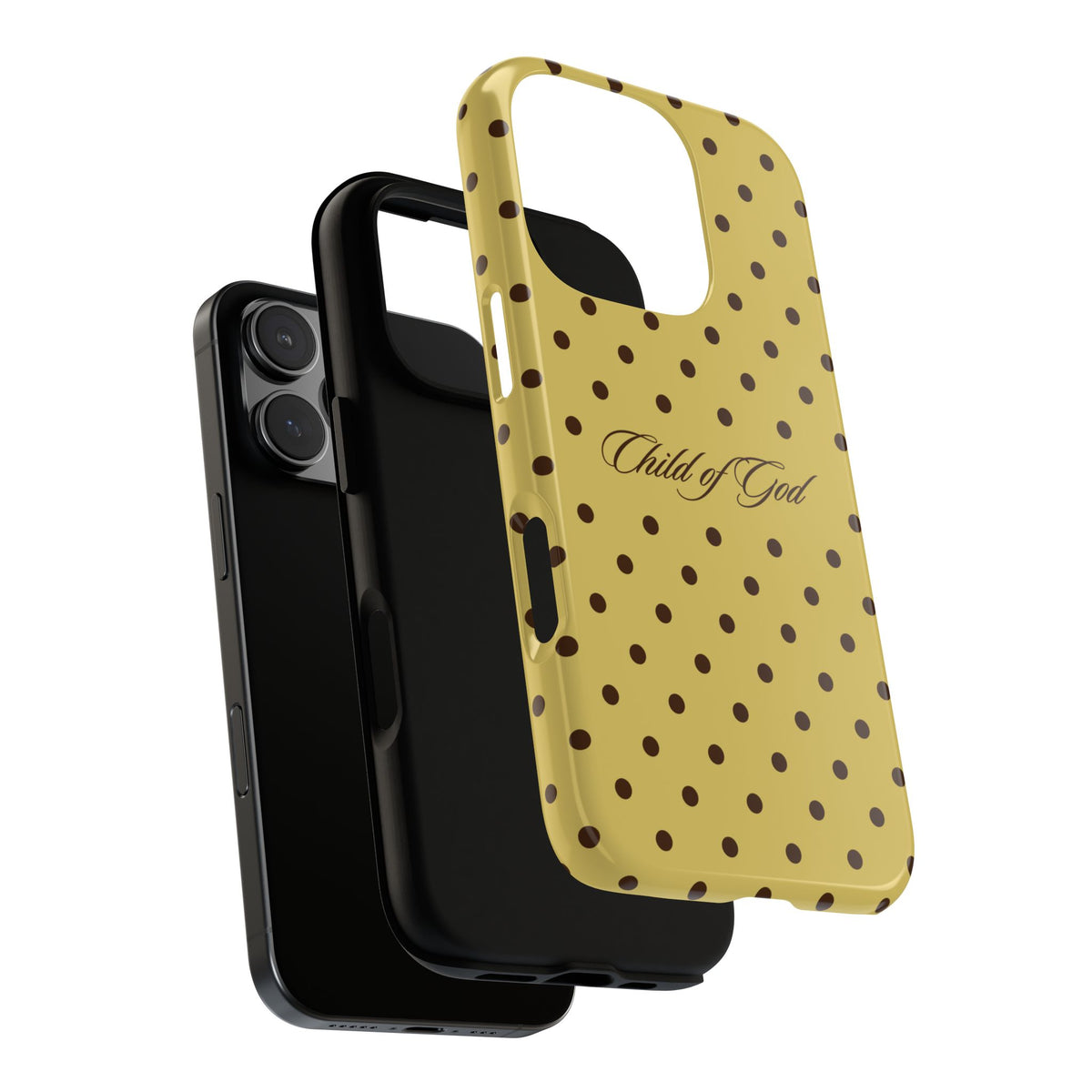 Child of God Brown & Yellow Polka Dot Phone Case