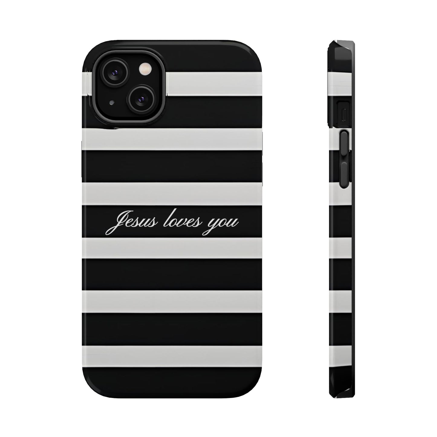 Jesus loves you Striped MagSafe Phone Case
