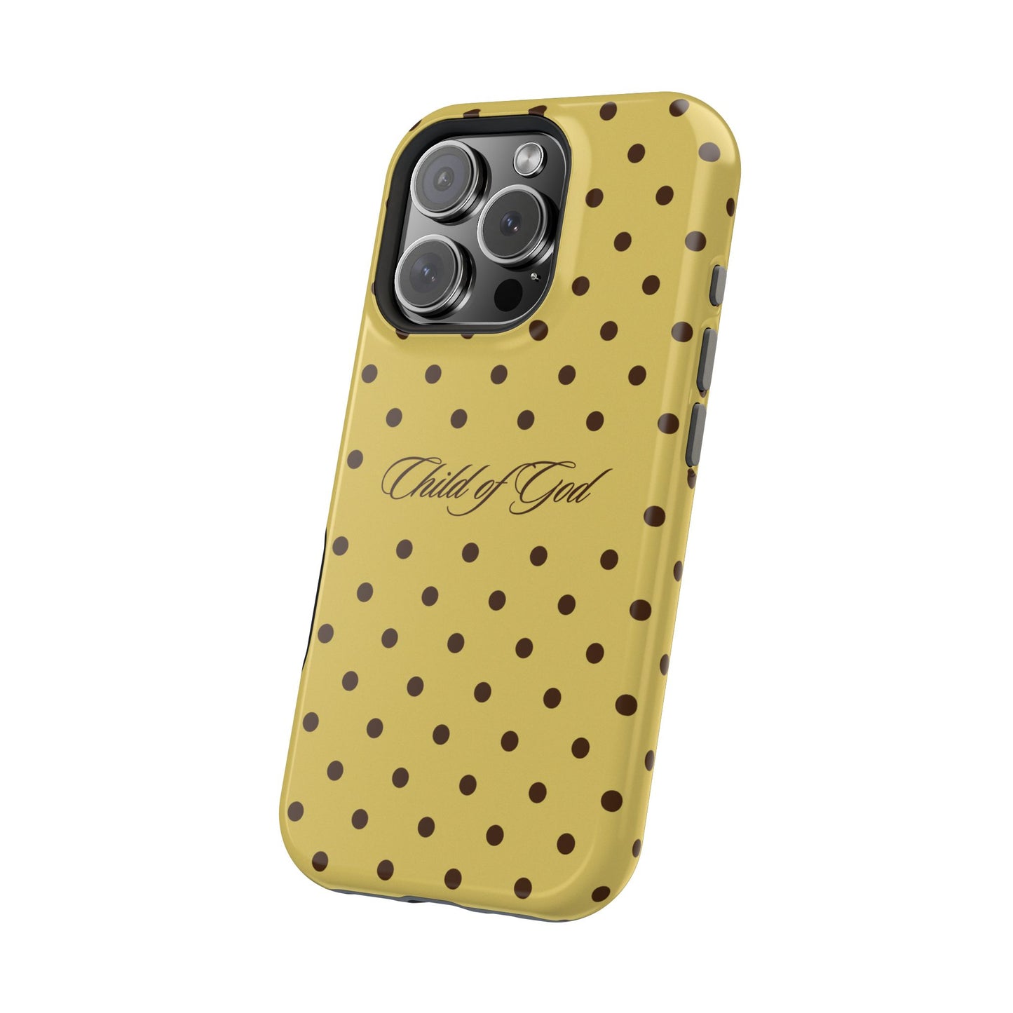 Child of God Yellow and Brown Polka Dot MagSafe Phone Case