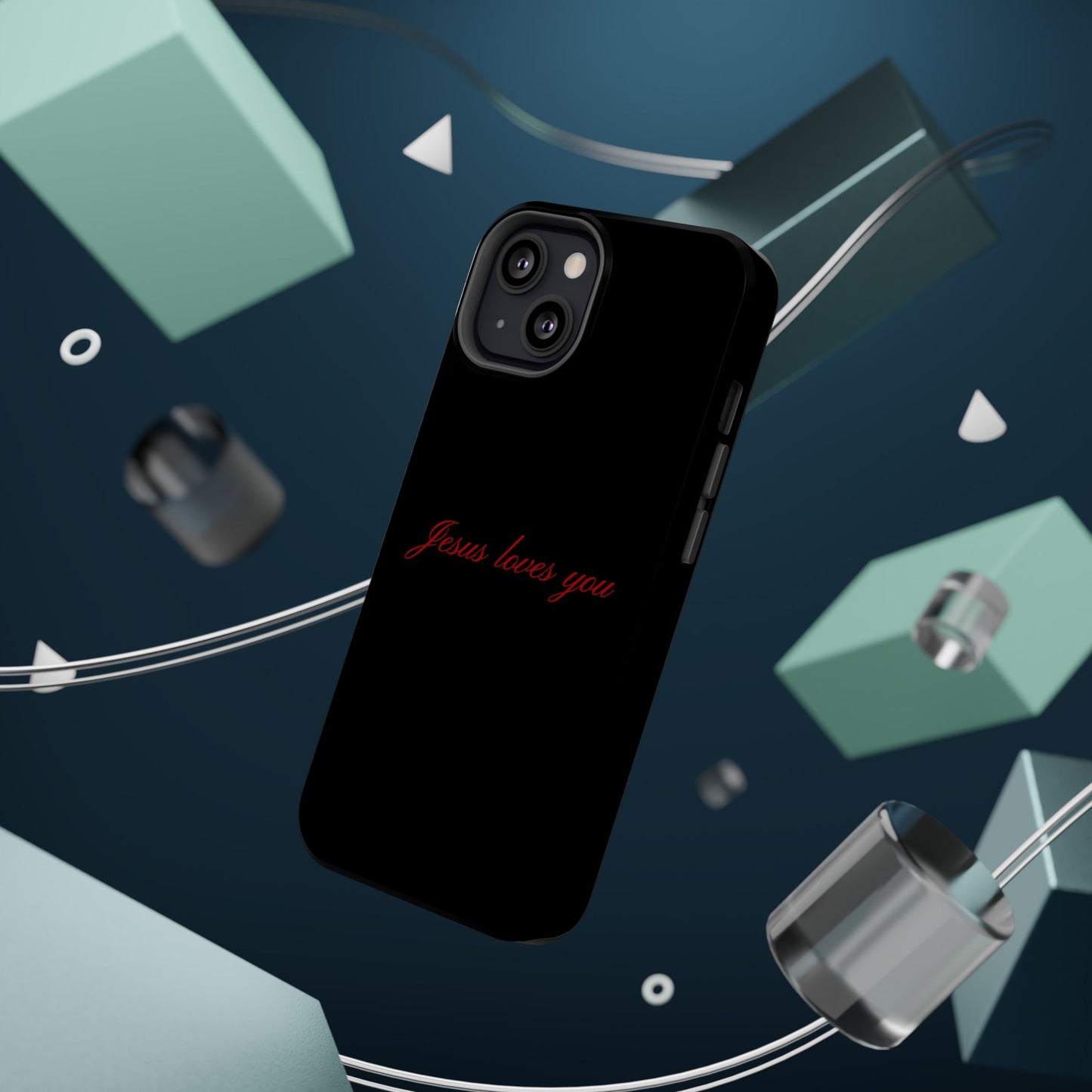 Jesus loves you Black MagSafe Phone Case