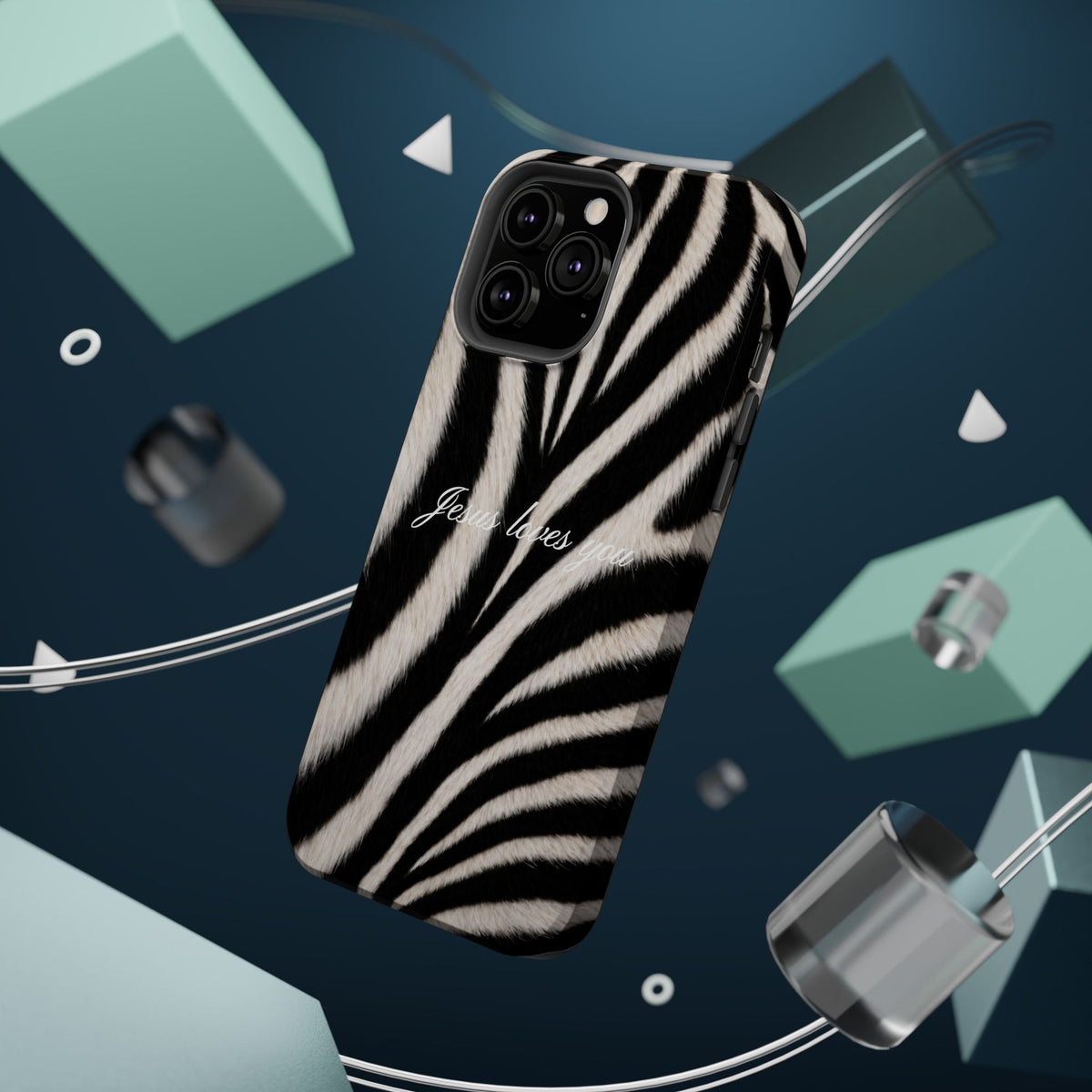 Jesus loves you Zebra MagSafe Phone Case