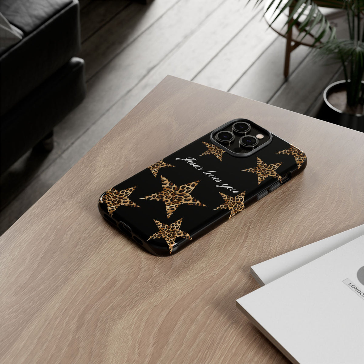 Jesus loves you Leopard Star phone case
