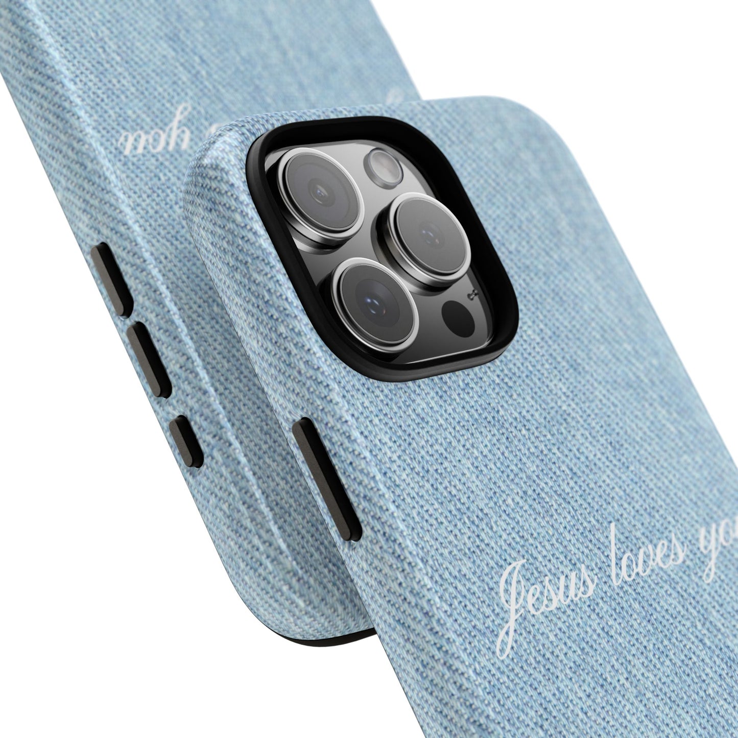 Jesus loves you Denim Phone Case