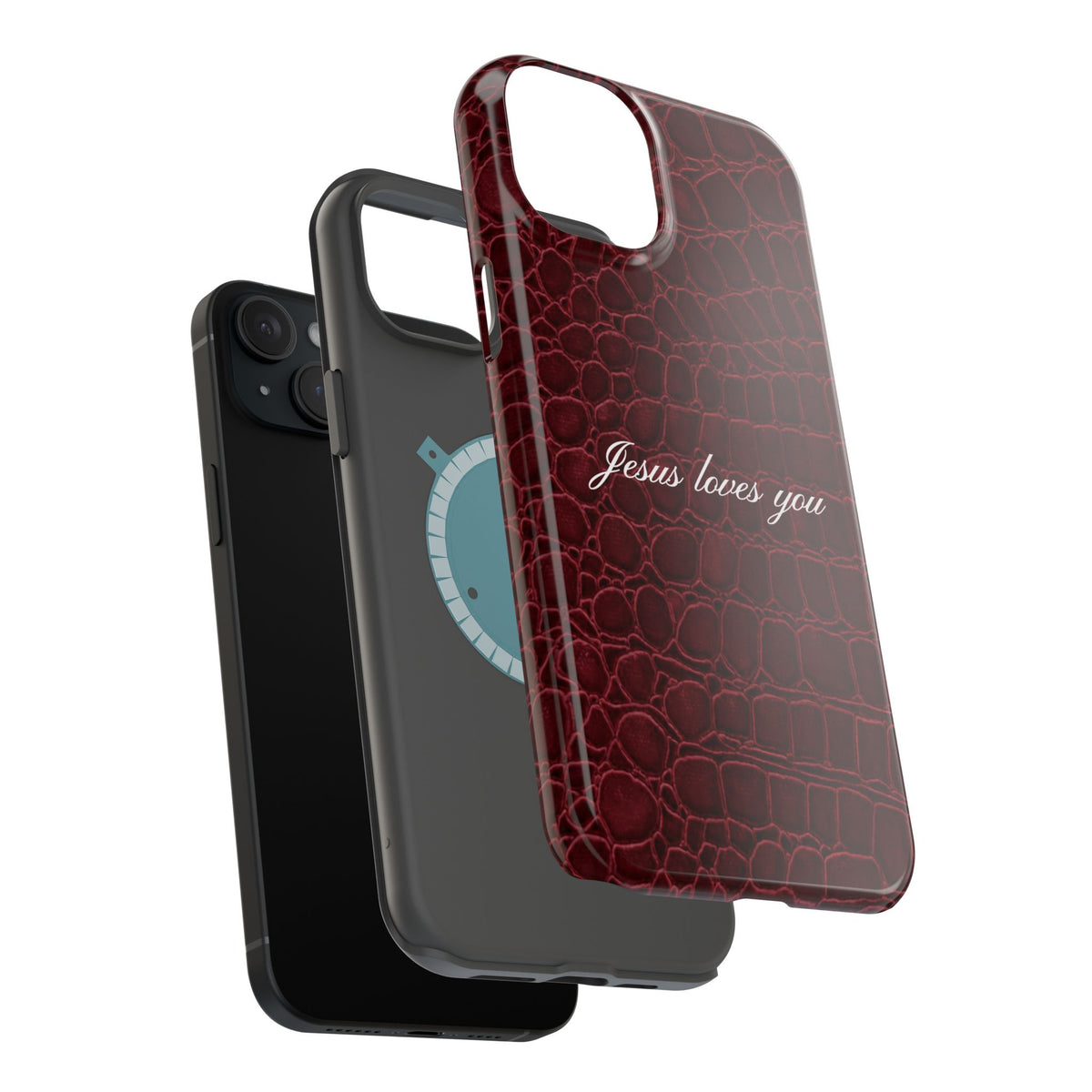 Jesus loves you Burgundy Croc MagSafe Phone Case