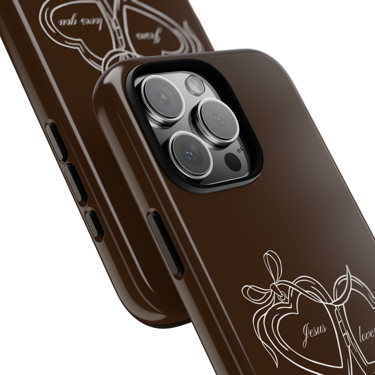 Jesus loves you Locket Espresso Phone Case