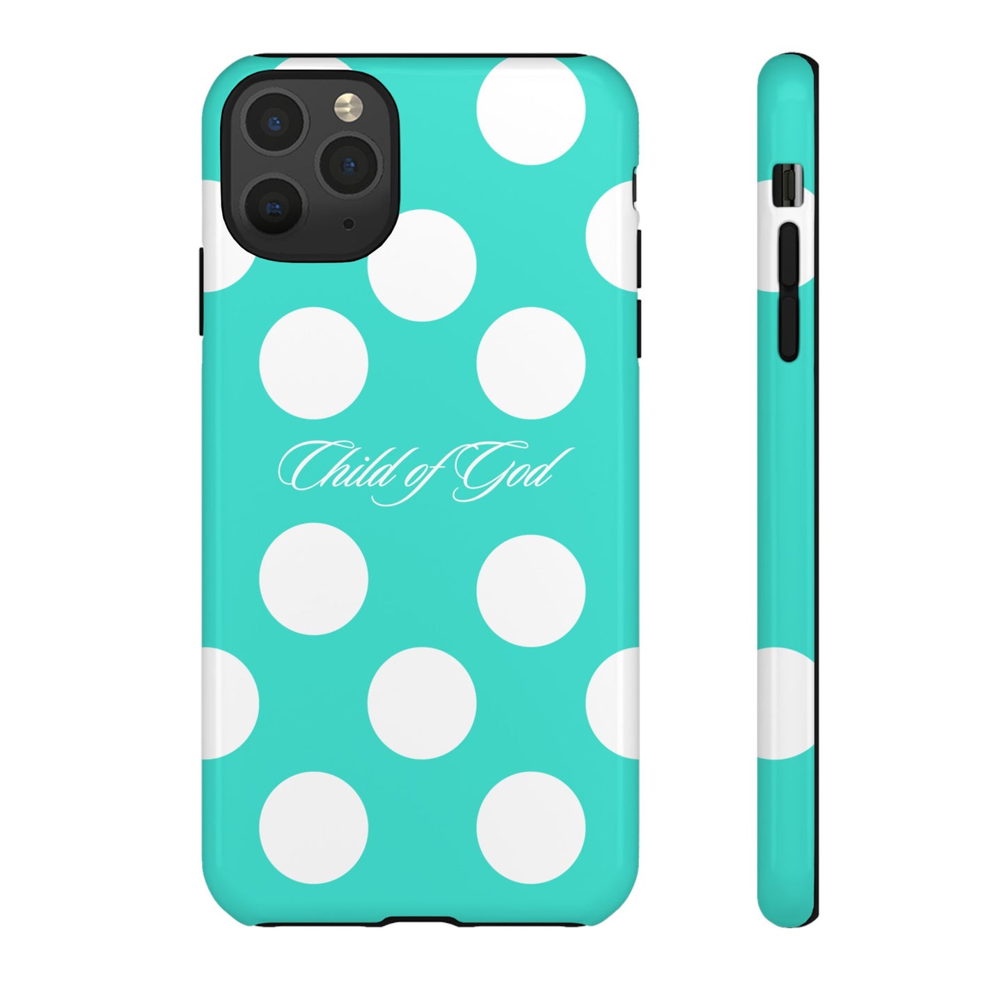 Child of God Turquoise Polka Dot Phone Case