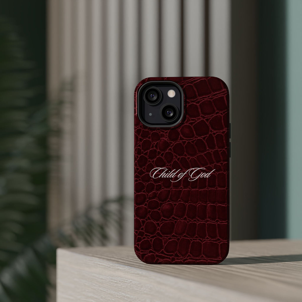 Child of God Burgundy Croc MagSafe Phone Case