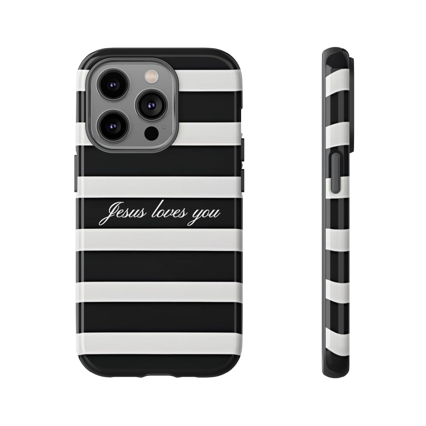 Jesus loves you Stripe Phone Case