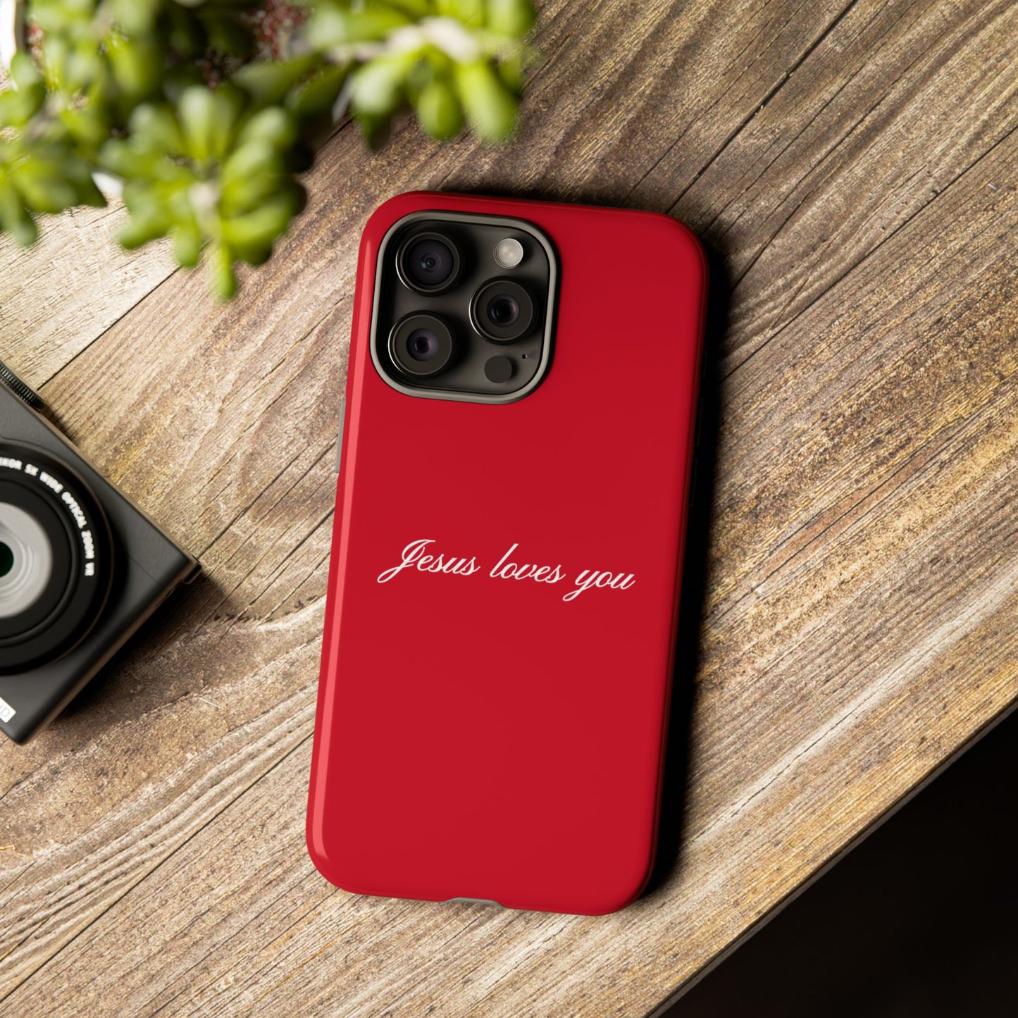 Jesus loves you Red Phone Case
