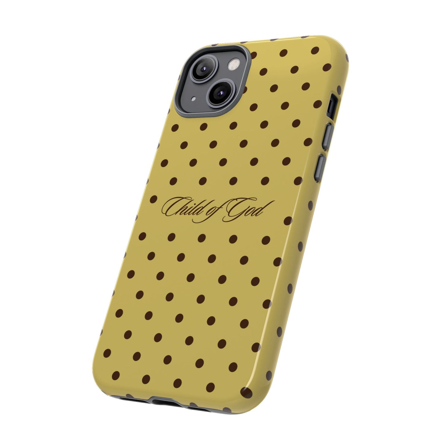 Child of God Brown & Yellow Polka Dot Phone Case