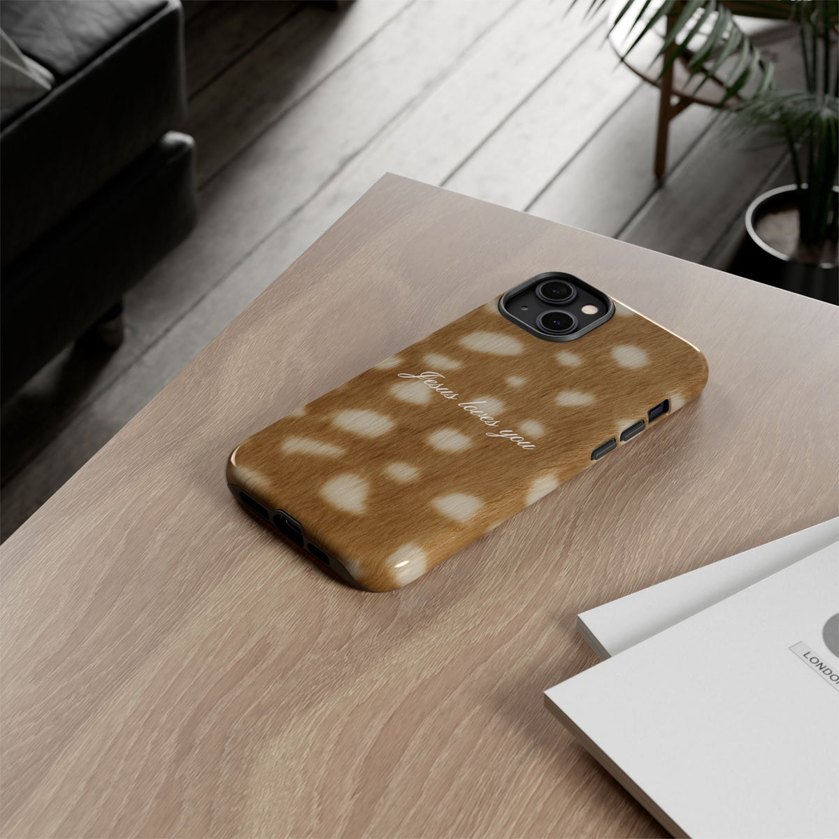 Jesus loves you Fawn Phone Case