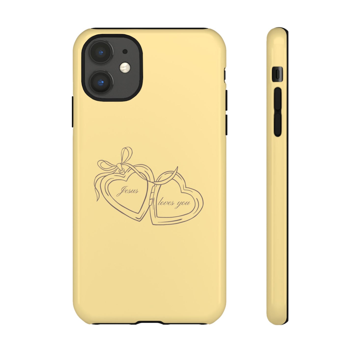Jesus loves you Locket Butter Yellow Phone Case