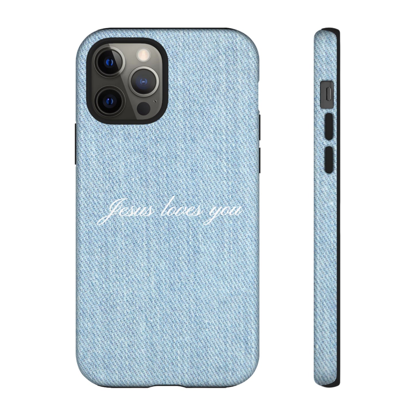 Jesus loves you Denim Phone Case