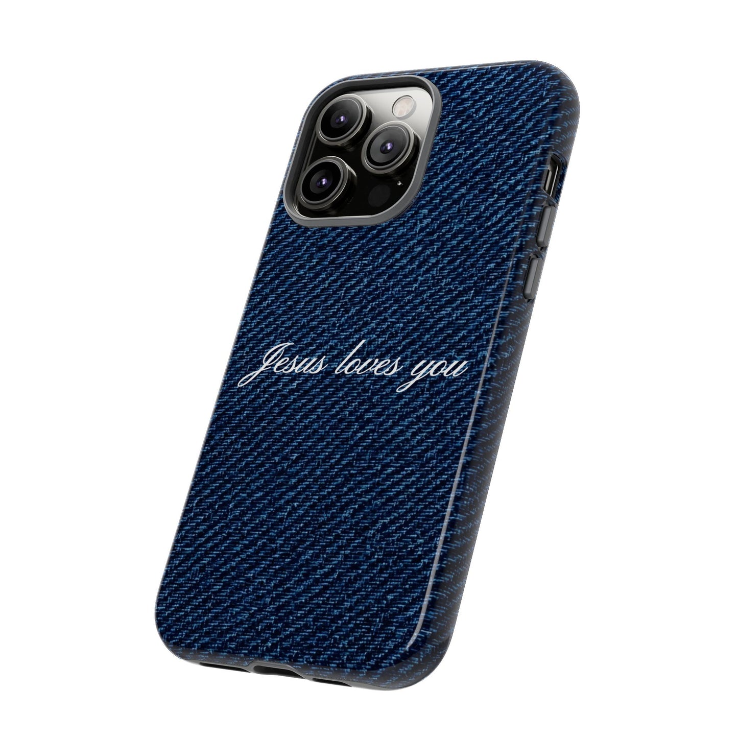Jesus loves you Dark Denim Phone Case