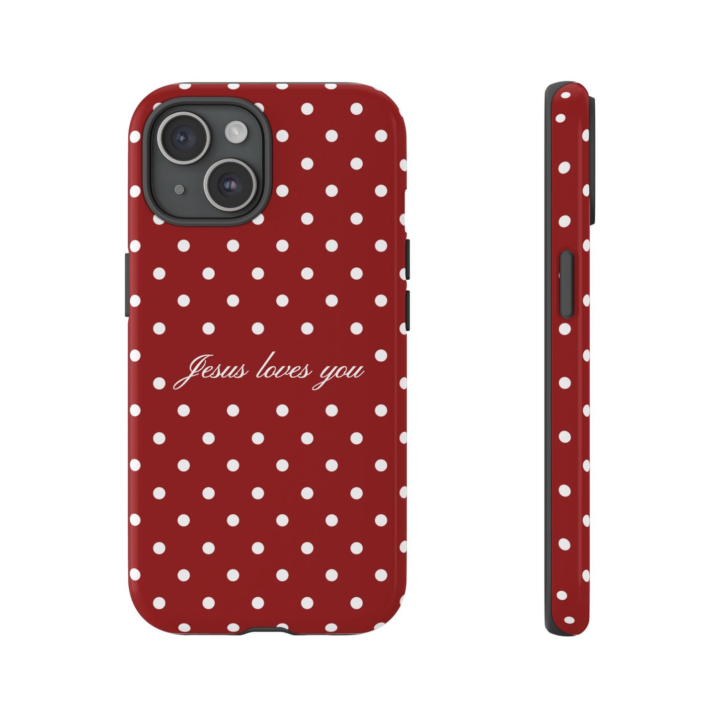 Jesus loves you Red Polka Dot Phone Case
