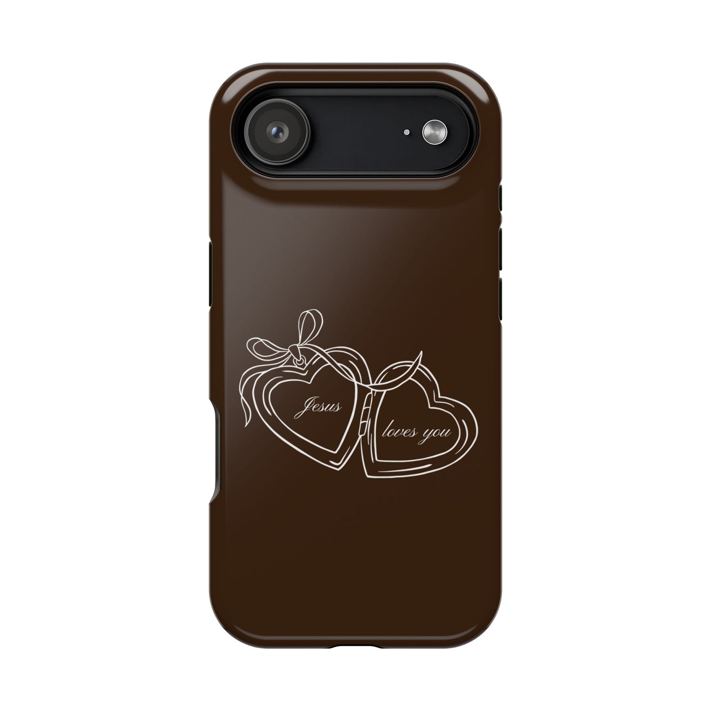 Jesus loves you Locket Espresso MagSafe Phone Case