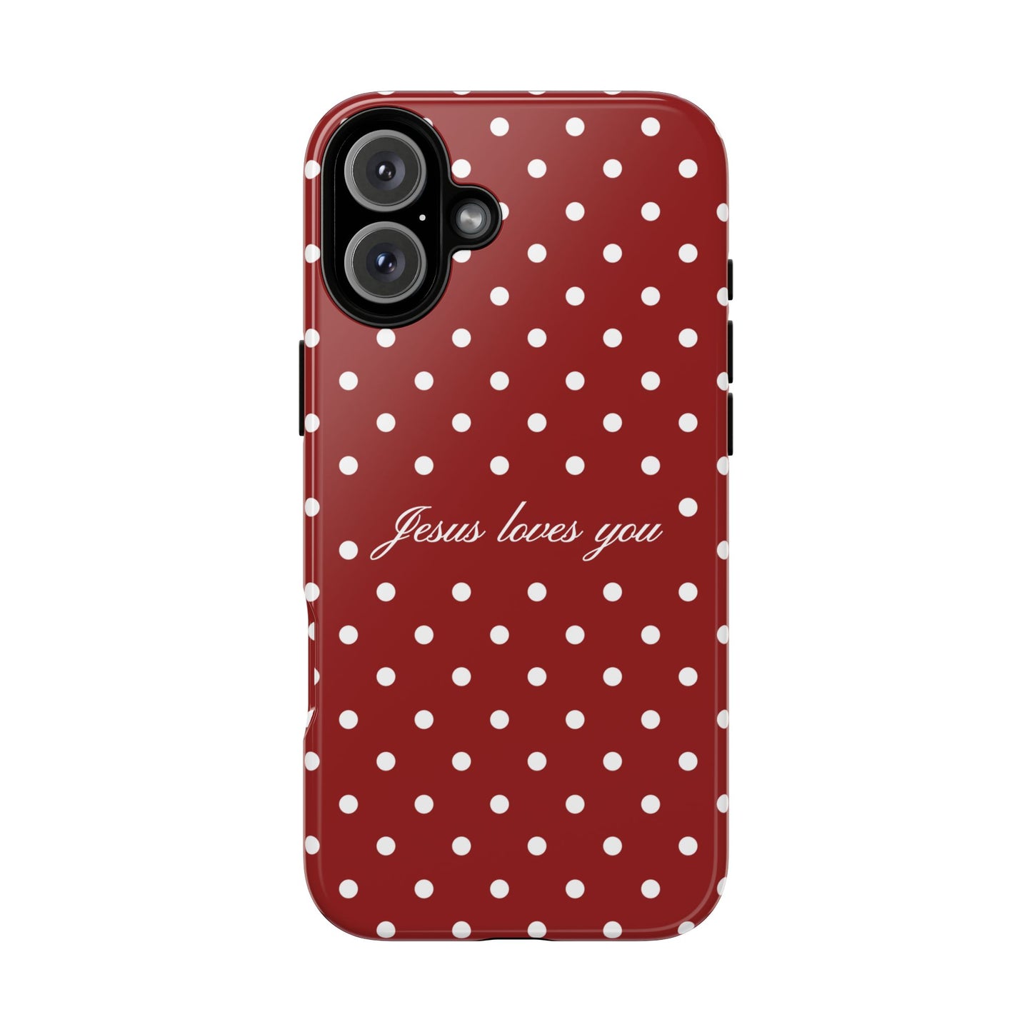 Jesus loves you Red Polka Dot Phone Case