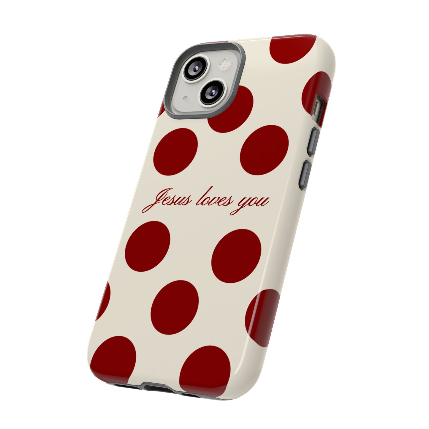 Jesus loves you Red and Créame Phone Case