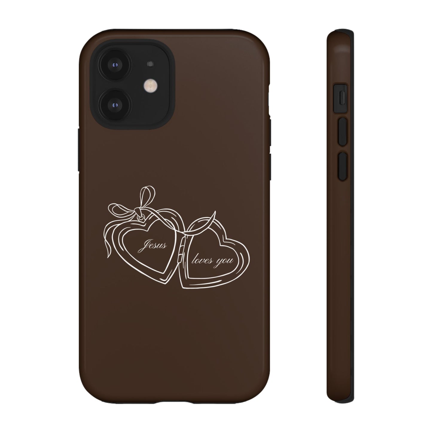 Jesus loves you Locket Espresso Phone Case