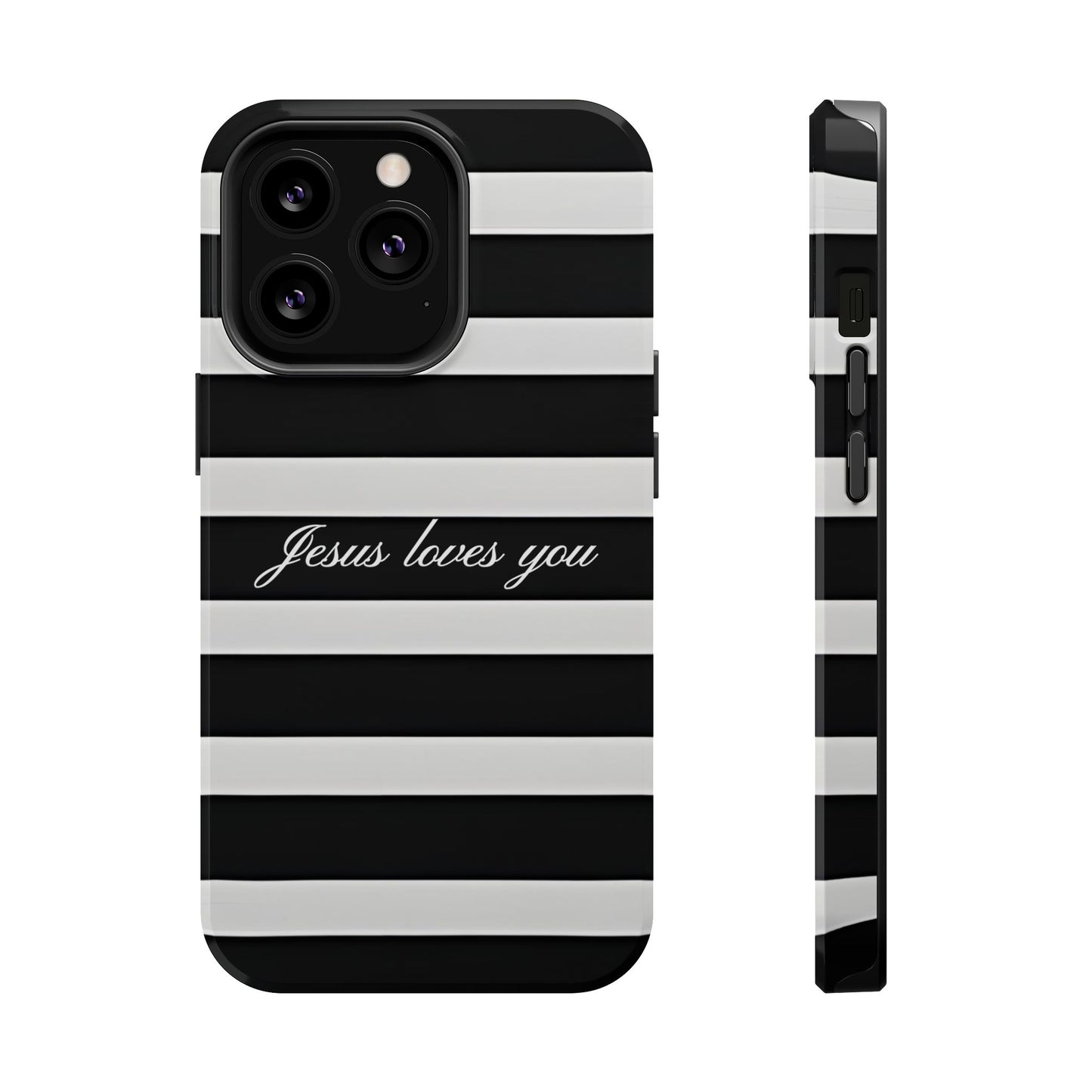 Jesus loves you Striped MagSafe Phone Case