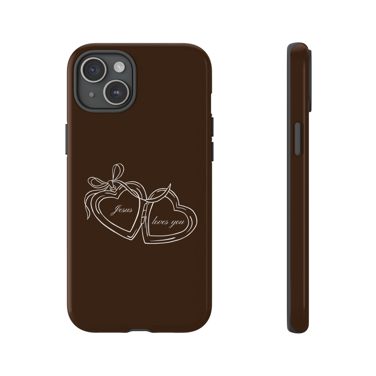 Jesus loves you Locket Espresso Phone Case