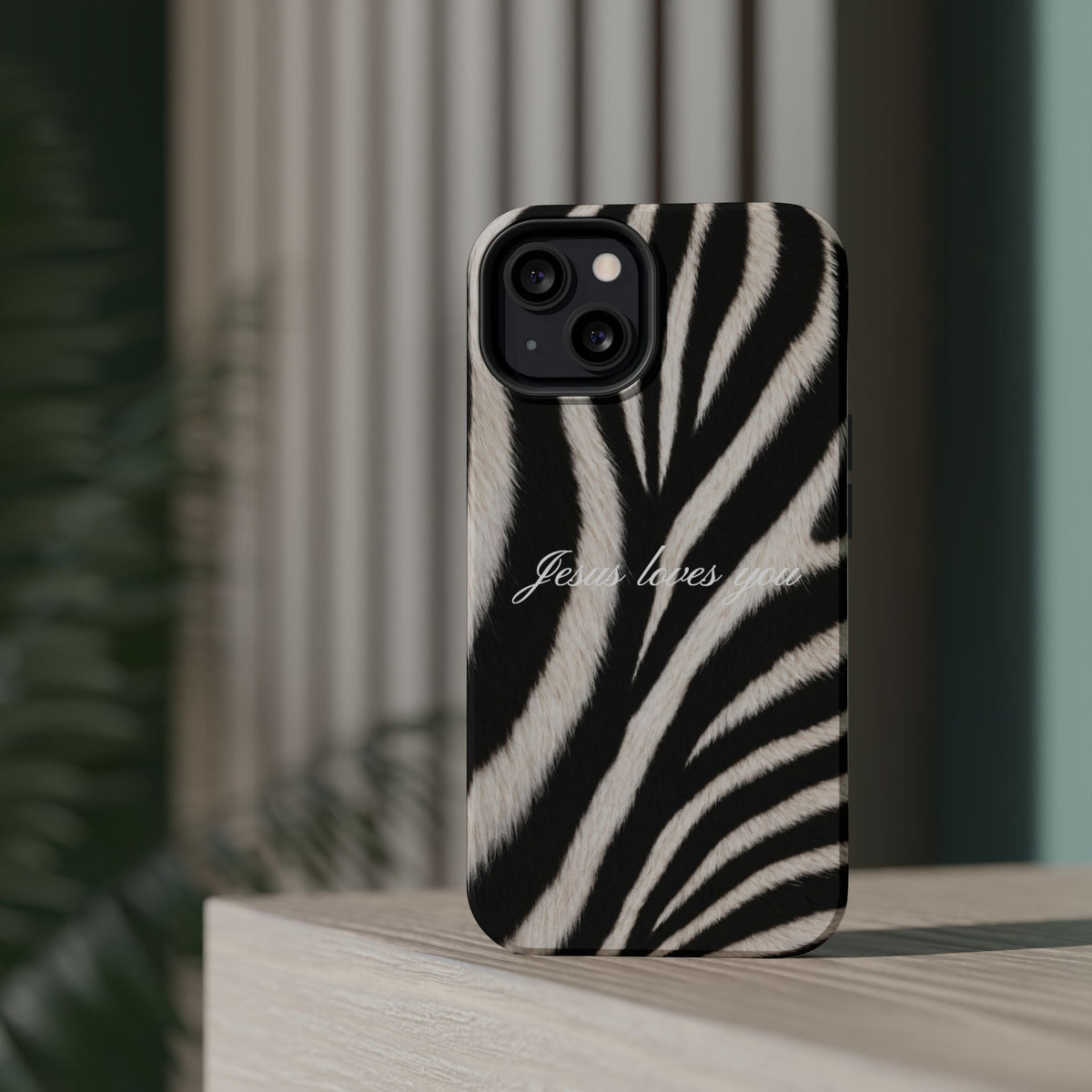 Jesus loves you Zebra MagSafe Phone Case