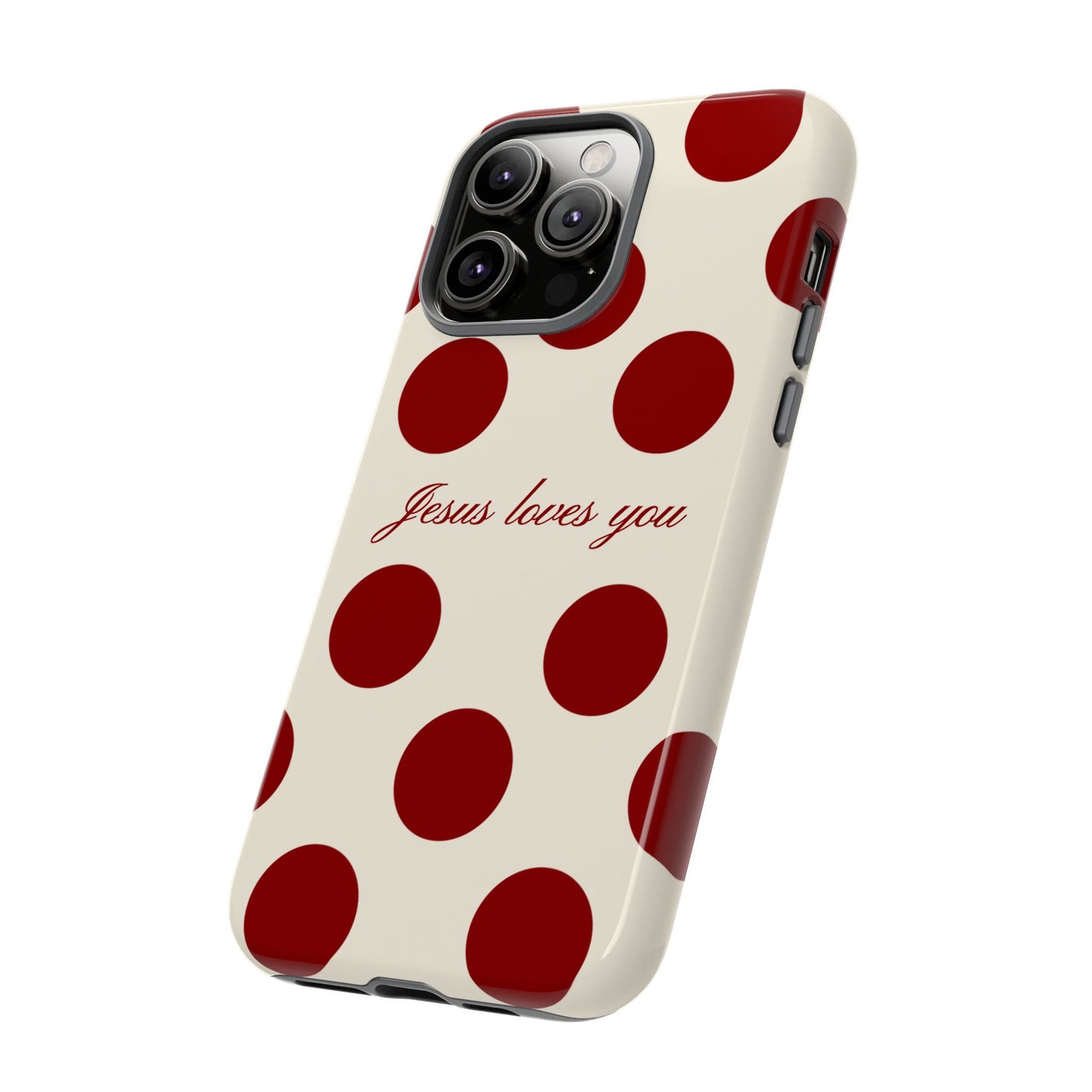 Jesus loves you Red and Créame Phone Case