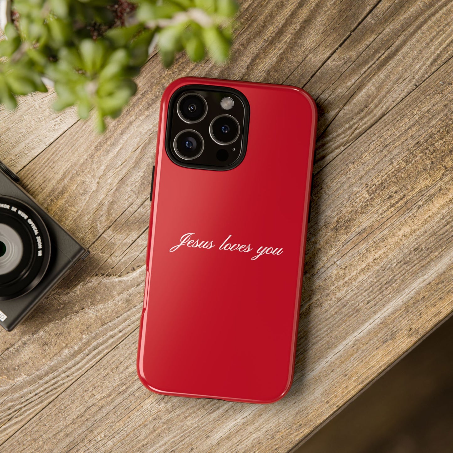 Jesus loves you Red Phone Case