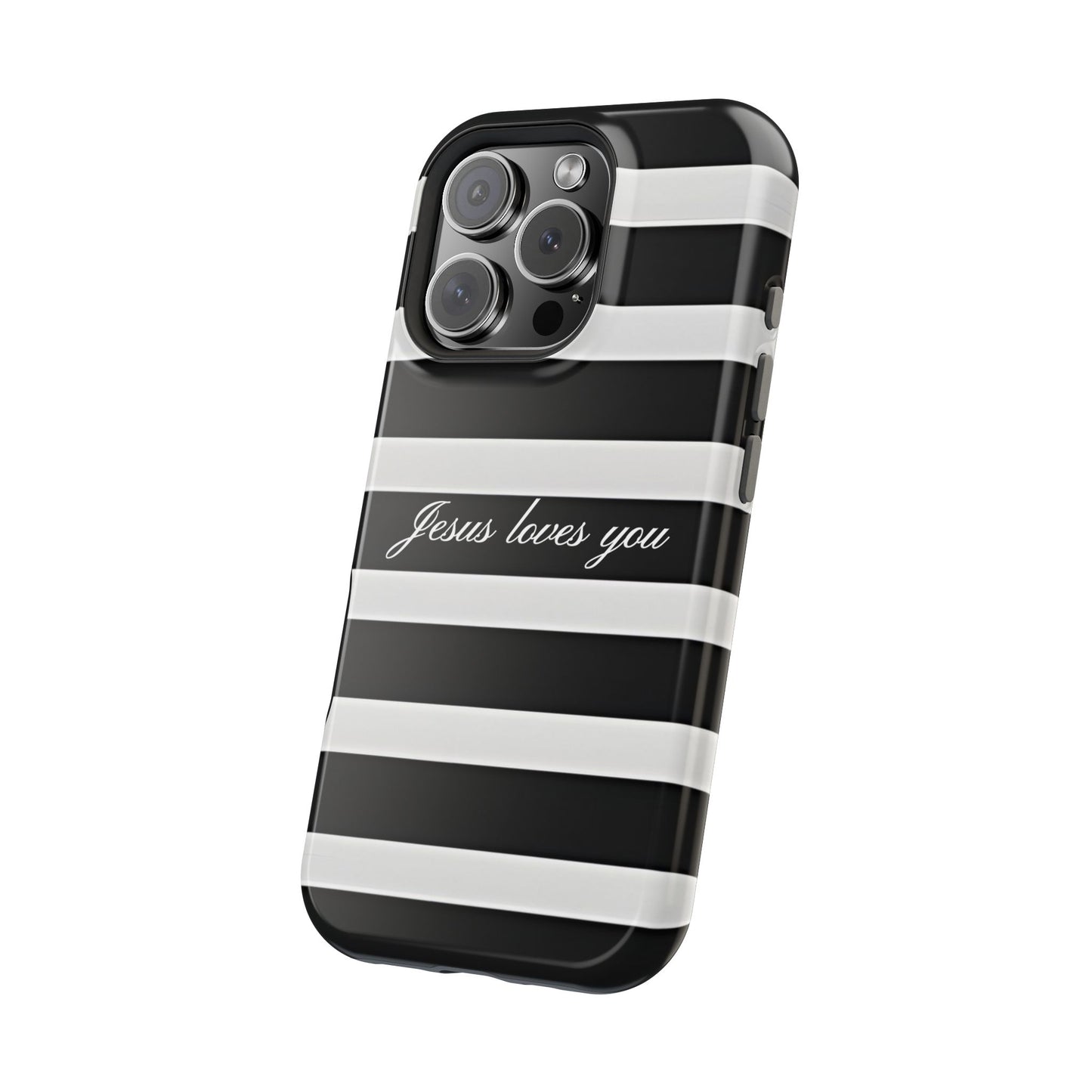Jesus loves you Striped MagSafe Phone Case