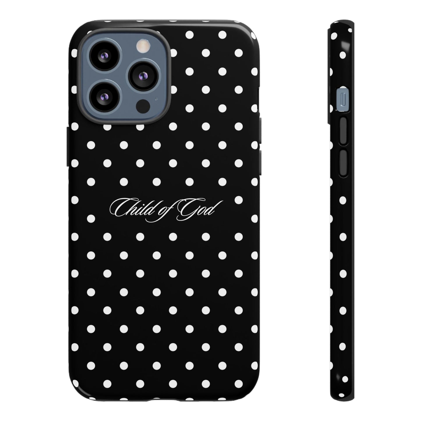 Child of God Black Polka Dot Phone Case